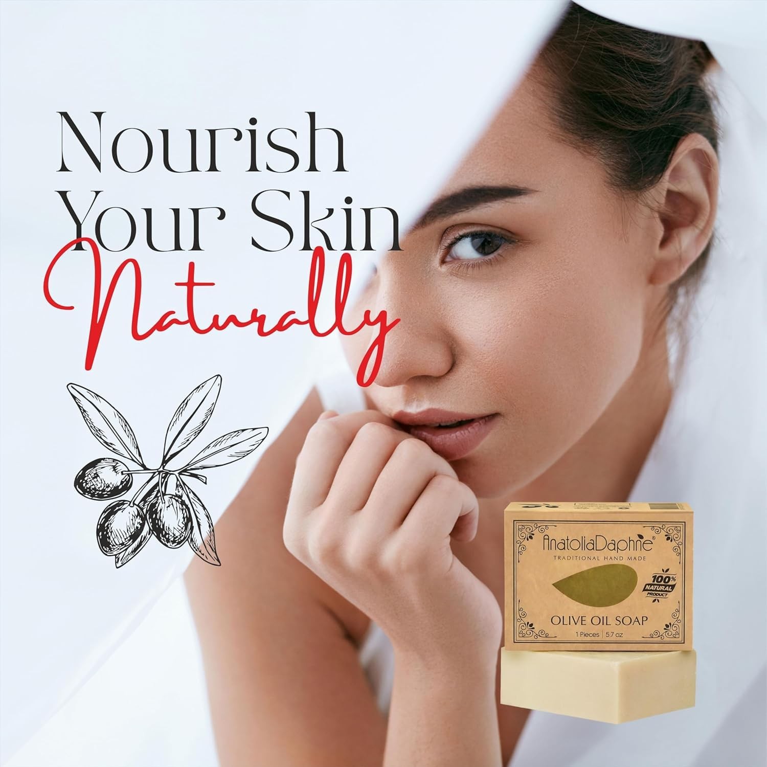 AnatoliaDaphne Olive Oil Soap Bar – Handmade 100% Pure Natural & Vegan 5.3 oz…