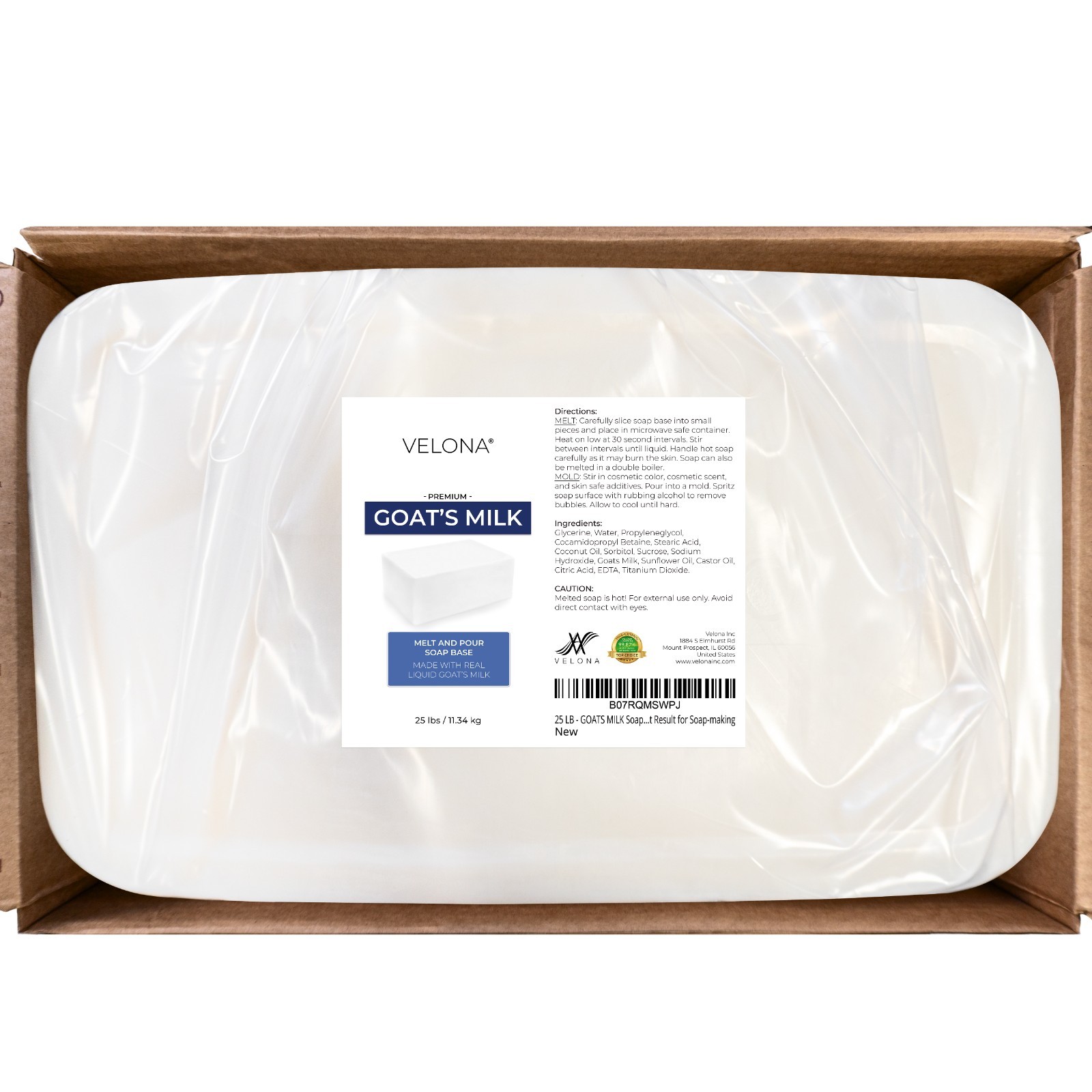 2,5,10,25 LB – GOATS MILK Soap Base by Velona | SLS/SLES free | Melt and Pour