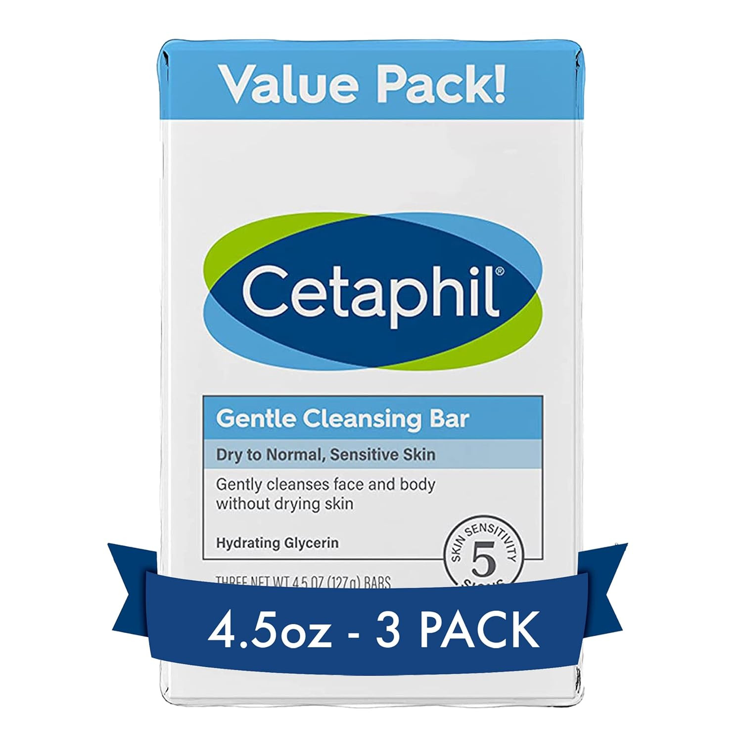 Gentle Cleansing Bar Soap, Sensitive & Dry Skin, 4.5 Oz, 3 Ct | Dermatologist Re