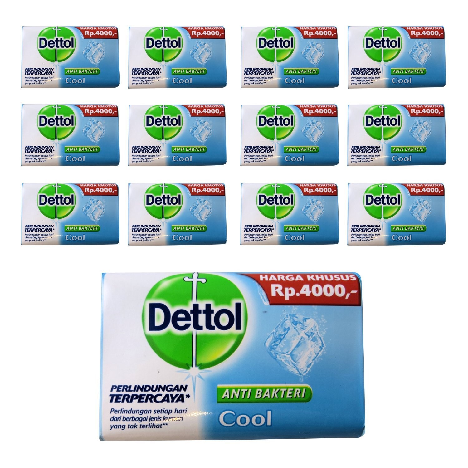 Dettol Anti-Bacterial Hand and Body Bar Soap, 3.88 Ounce (Pack of 12), red