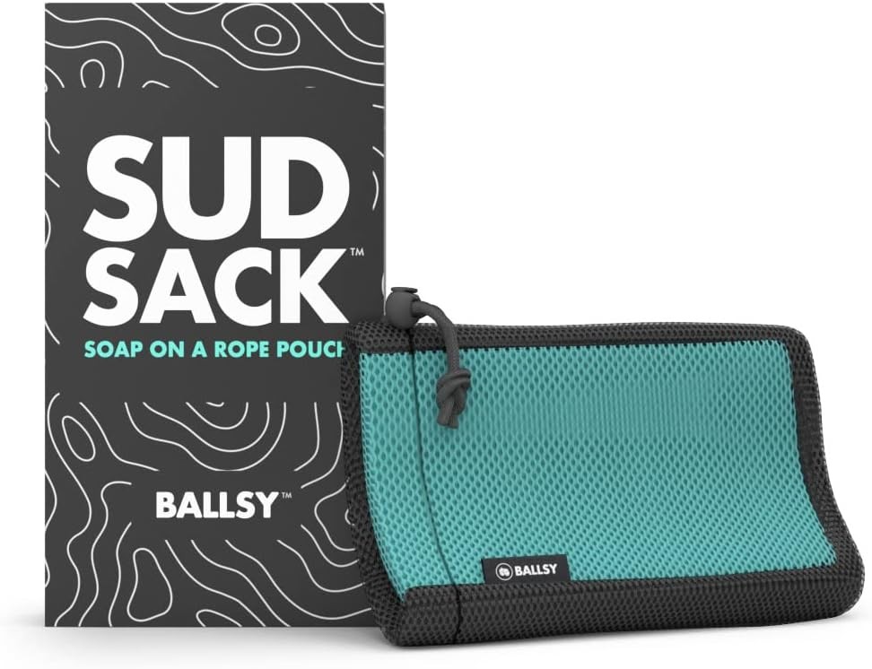 Ballsy Handy Shower Tool – Sud Sack Soap Pouch, 1 Count (Pack of 1), Blue