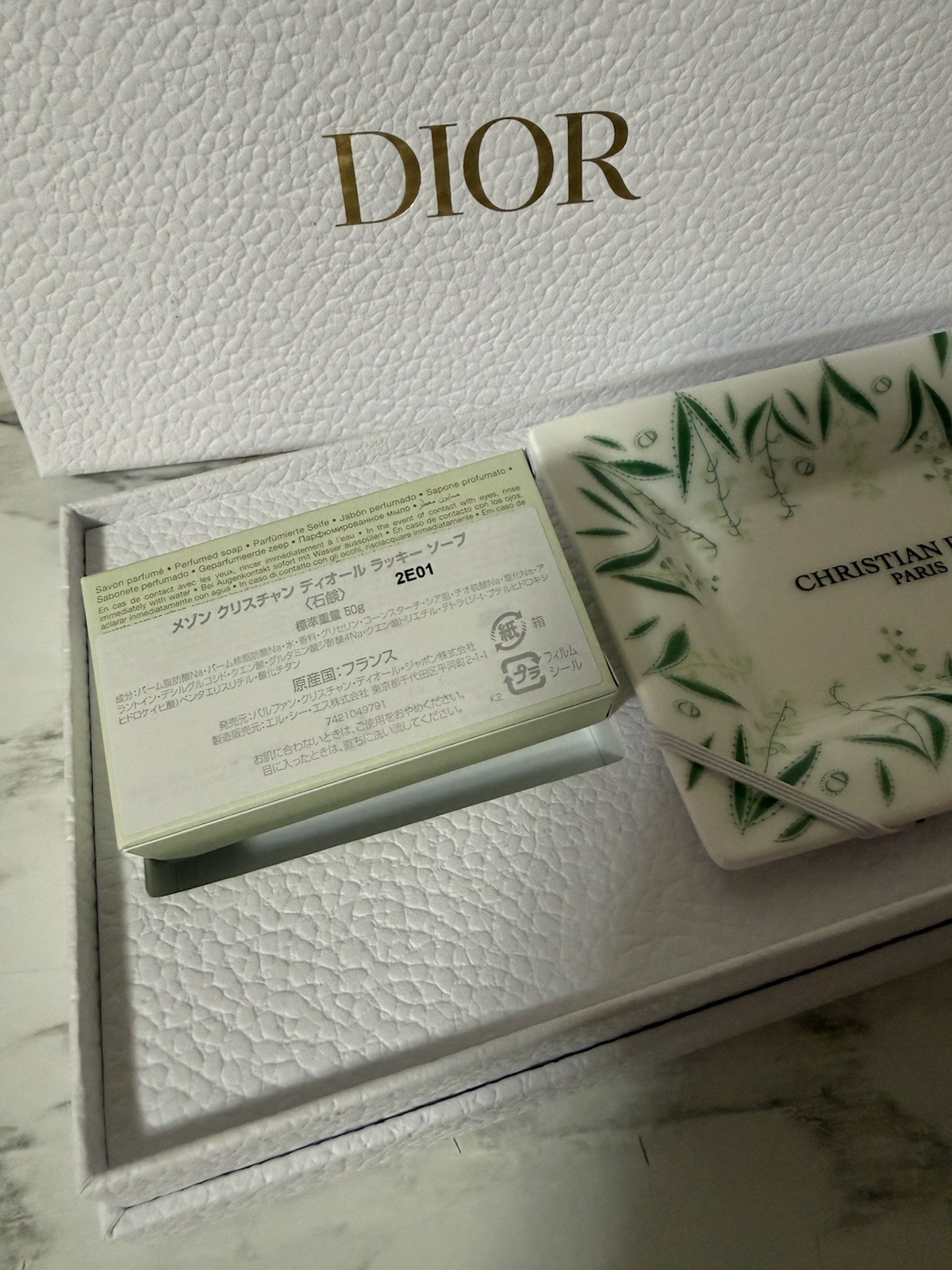 Christian Dior Maison Lucky soap set Soap & Soap Dish Tray Flower Ceramics Gift