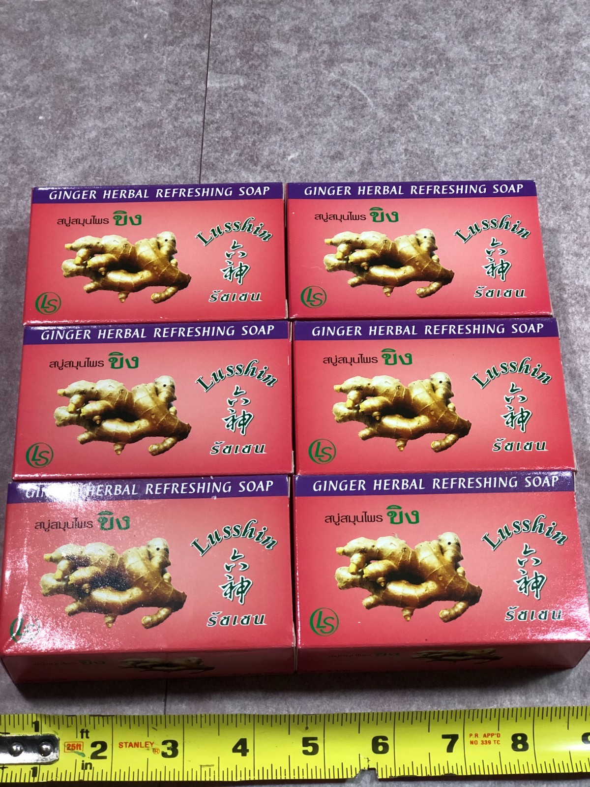6x 125 gm refreshing Herbal Soap Made with Ginger, Thailand