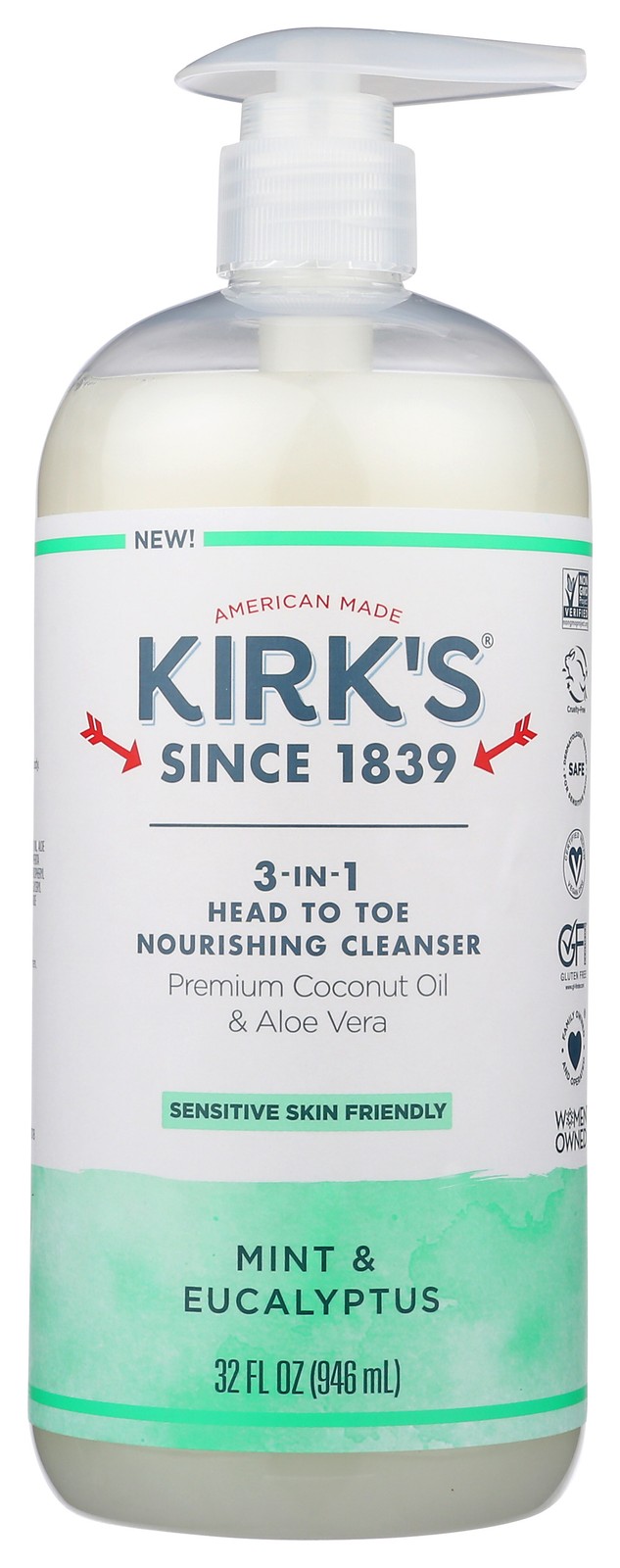 Kirk’S Mint Eucalyptus 3-In-1 Natural Cleanser 32 Oz Oil 1 Pack
