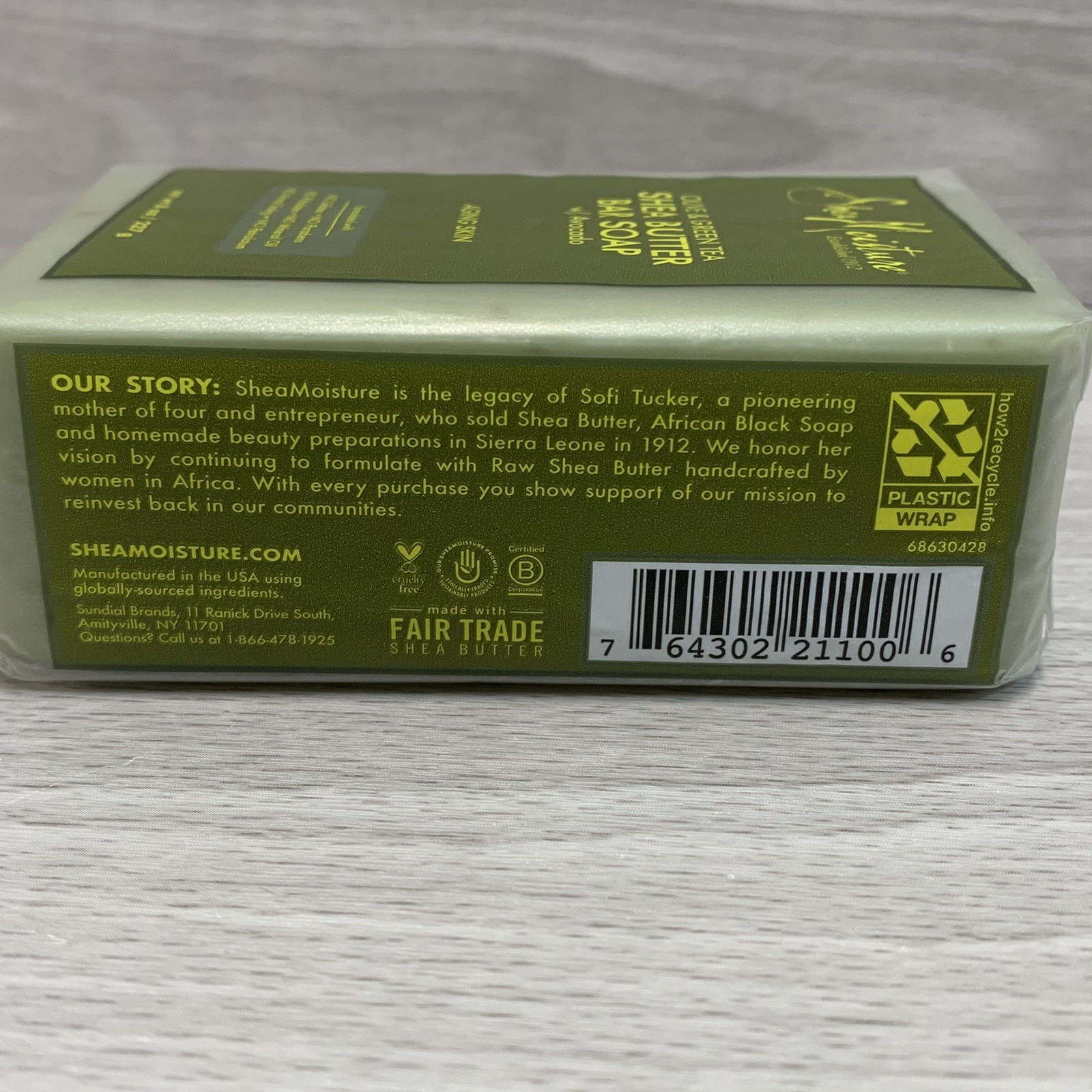 Shea Moisture Olive & Green Tea Shea Butter Bar Soap w Avocado Aging Skin 8 oz