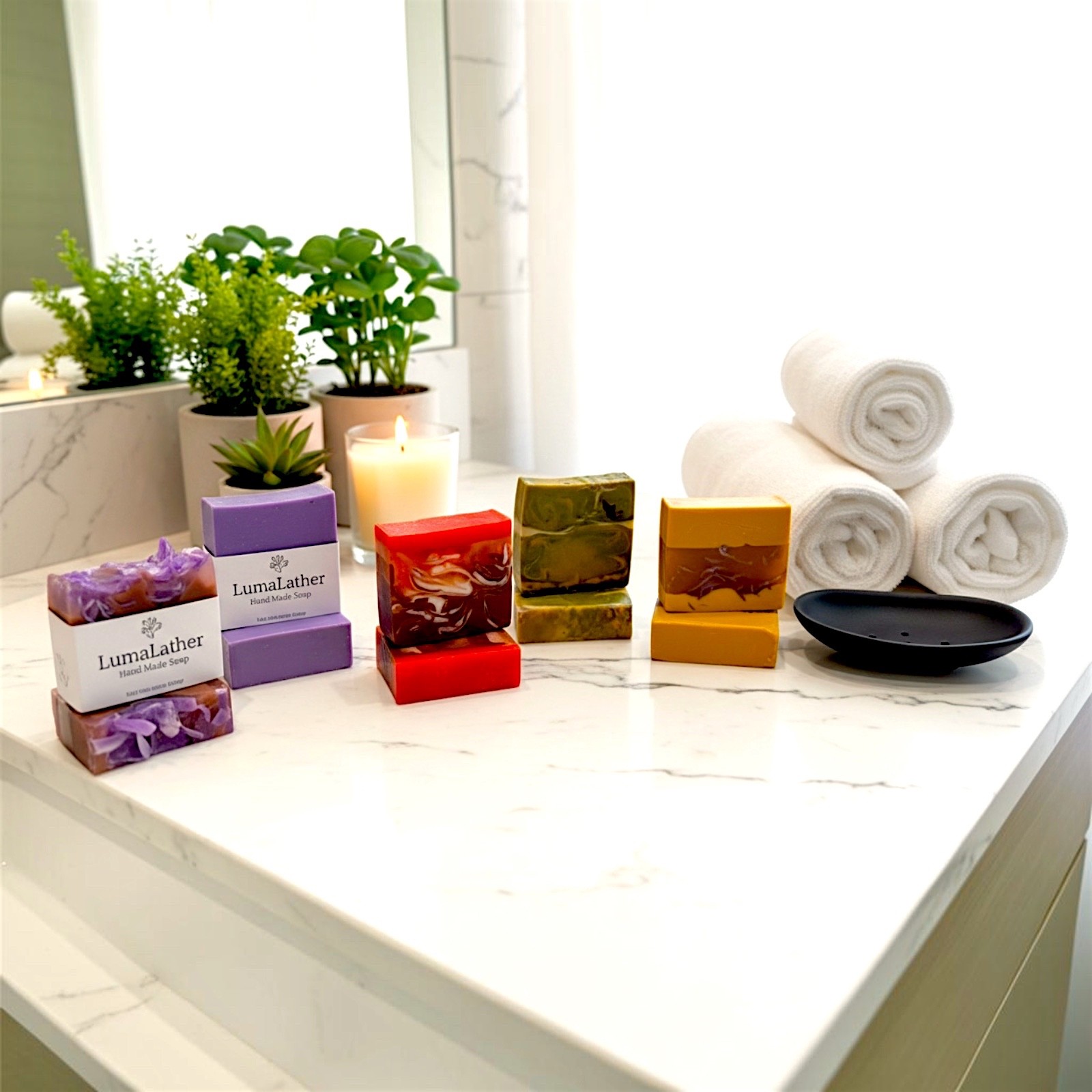 LumaLather Handmade Soap Gift Set of 6 Save 10%|Artisan Moisturizing Bath Soap