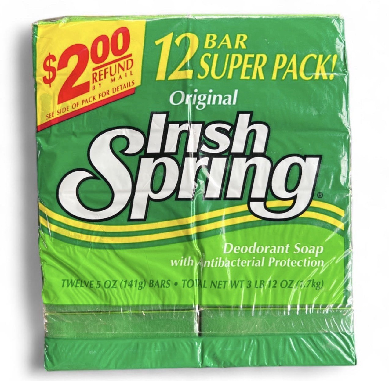Vintage Irish Spring Soap 12 Bar Super Pack Discontinued 1995 Original Sealed