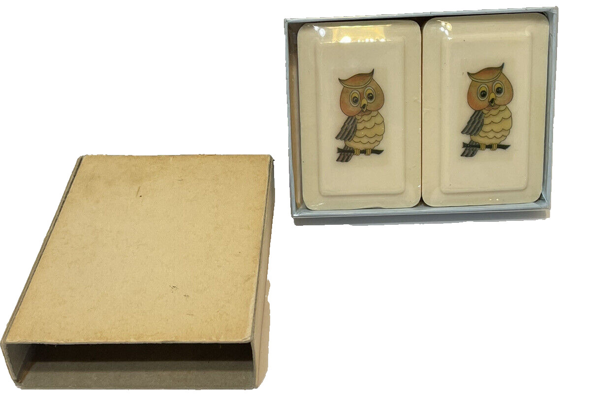 Vintage Kathrine Gray Owl Printed Hard French Milled Soap with Cold Cream