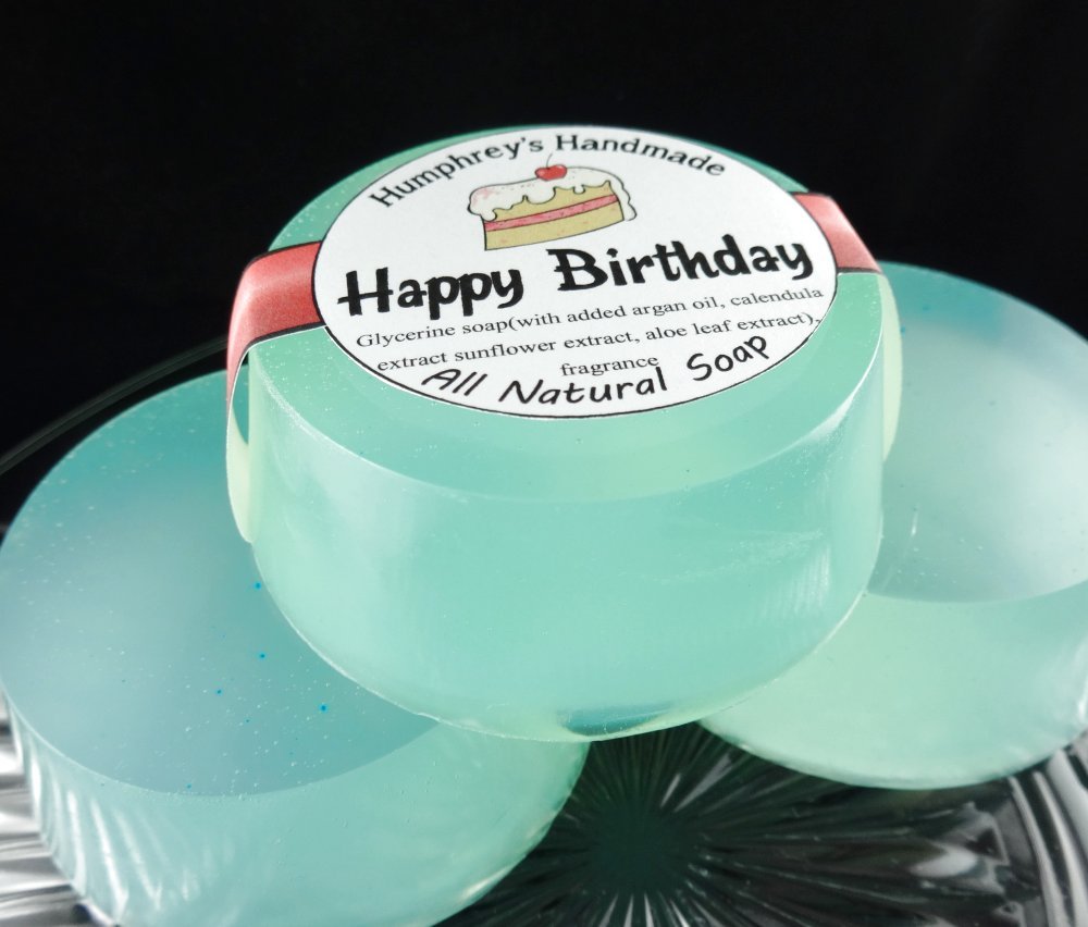 HAPPY BIRTHDAY Women’s Shave & Shampoo Soap Bar Argan Oil Cake Scented Gift
