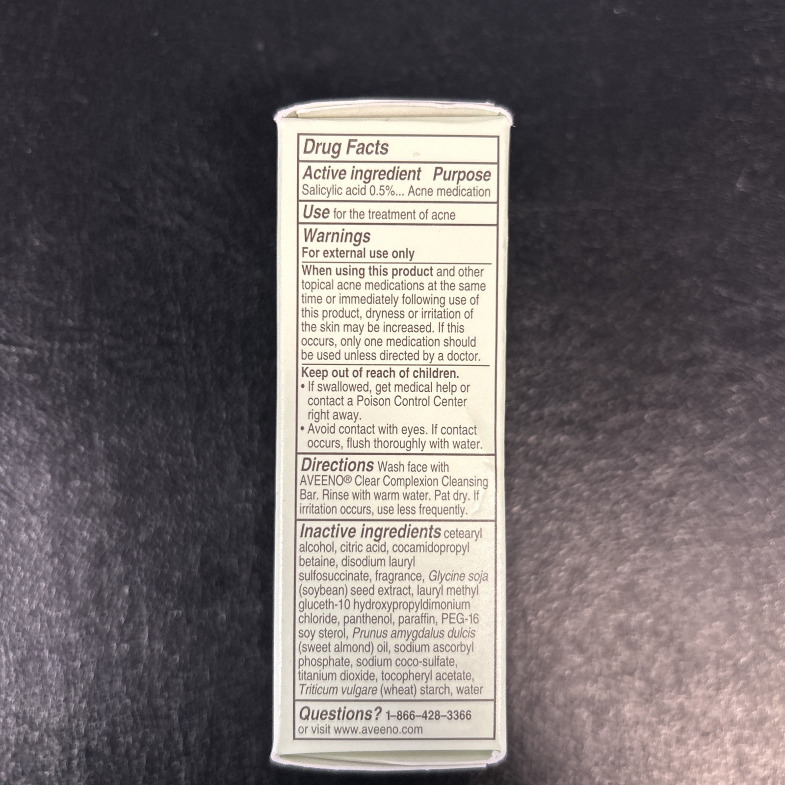 Aveeno Active Naturals Clear Complexion Cleansing Soap Bar 3.5oz NEW