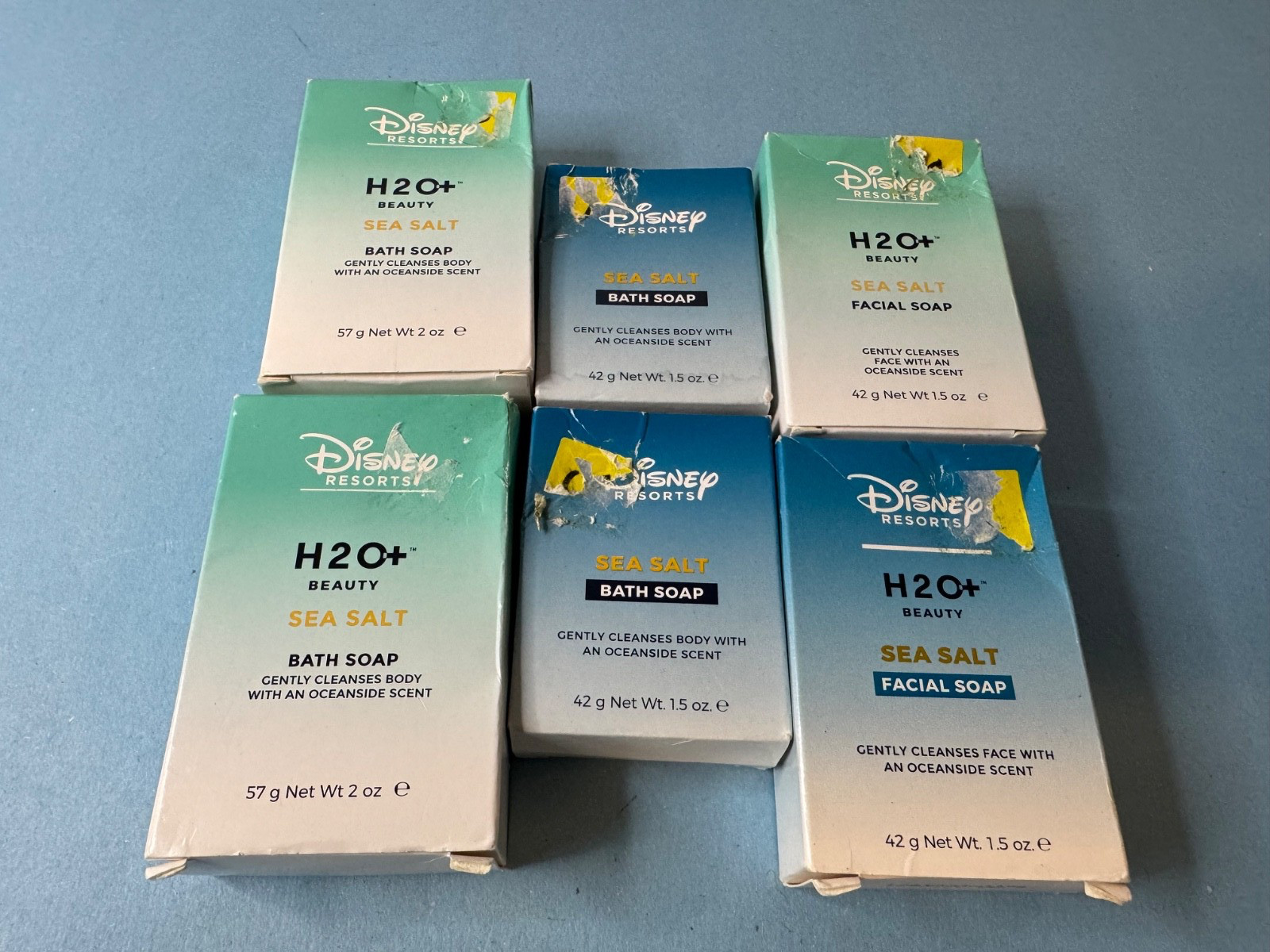 Disney World Resorts H20 2 Bath 2 oz Bath 1.5 oz each 2 Facial Soap 1.5oz