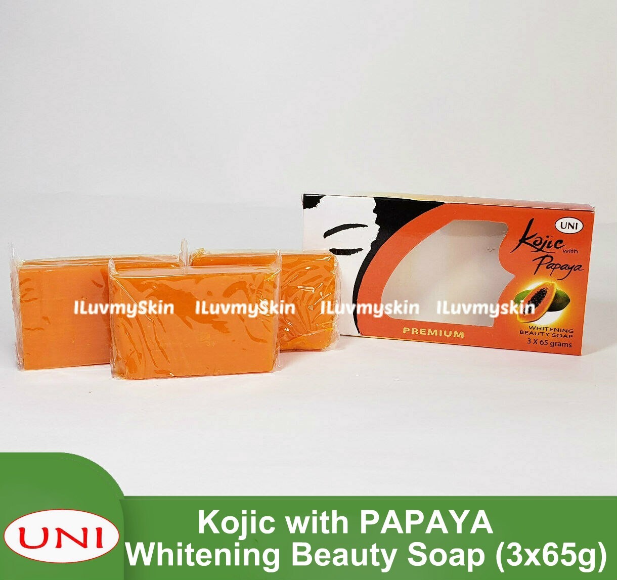UNI Kojic with PAPAYA Whitening Beauty Soap (3x65g)