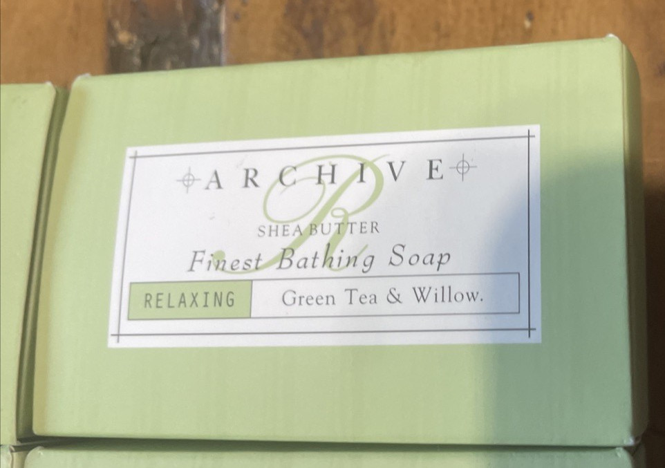 Archive Shea Butter Relaxing Green Tea & Willow Bath Soap – 2 oz Each (Lot of 7)