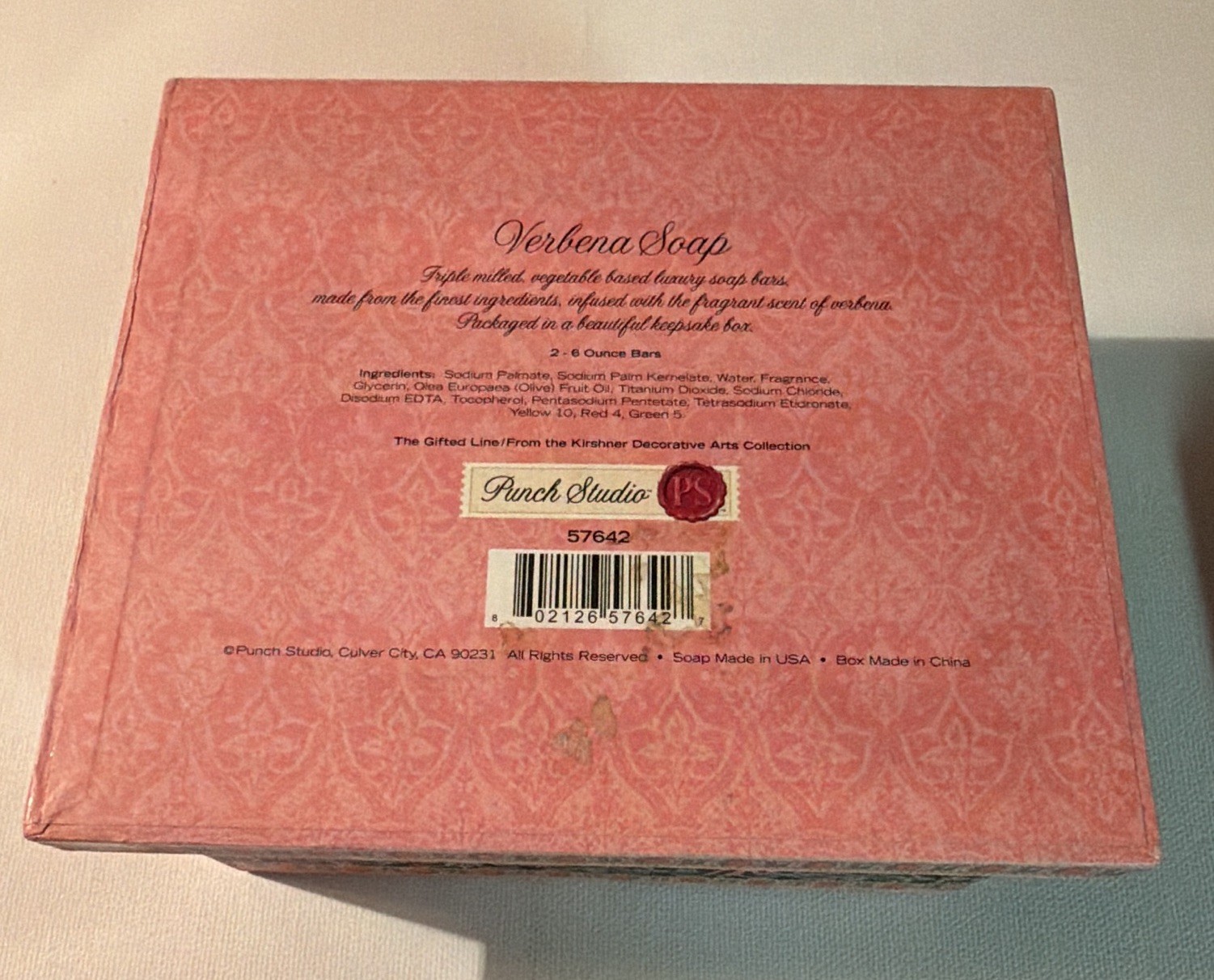 Punch Studio Verbena Body Bar Soap 2-Pack 6 oz Gifted Line