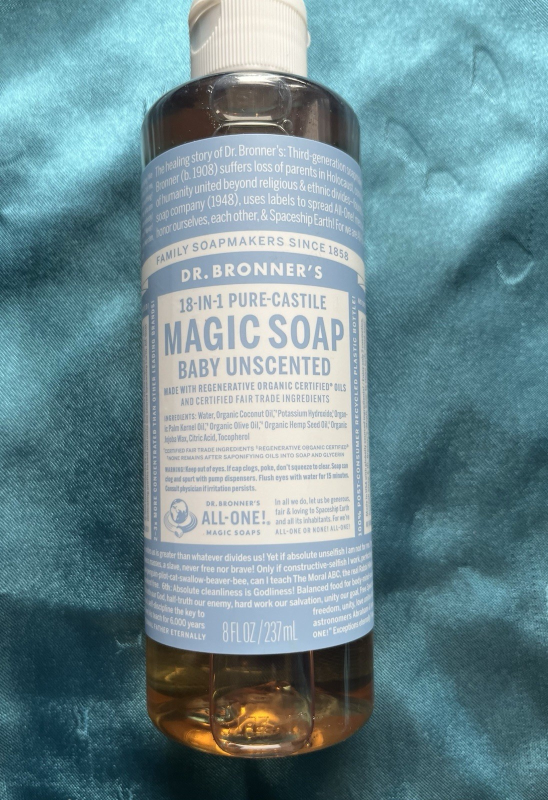Dr. Bronner‘s 18-in-1 Pure Castile Magic Soap, Baby Unscented