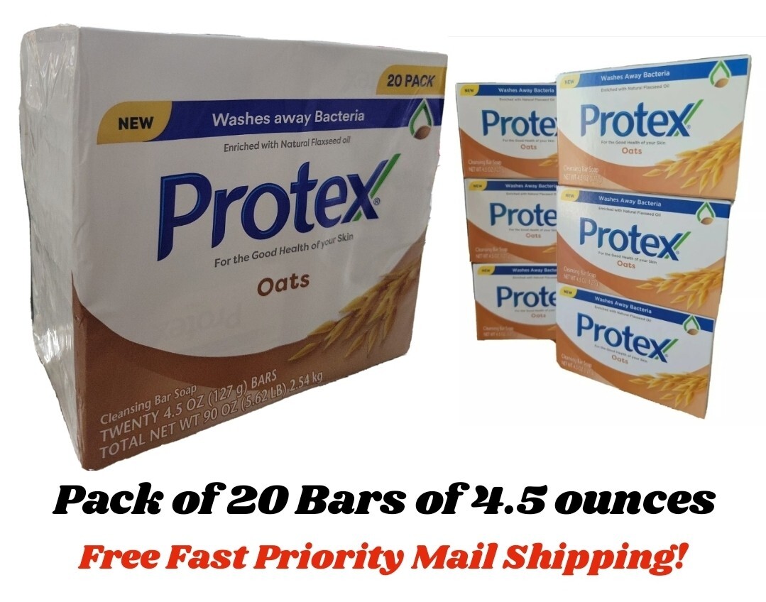 PROTEX OATS Antibacterial Soap Jabon Protex Avena FAMILY PACK 20 BARS OF 4.5 OZ