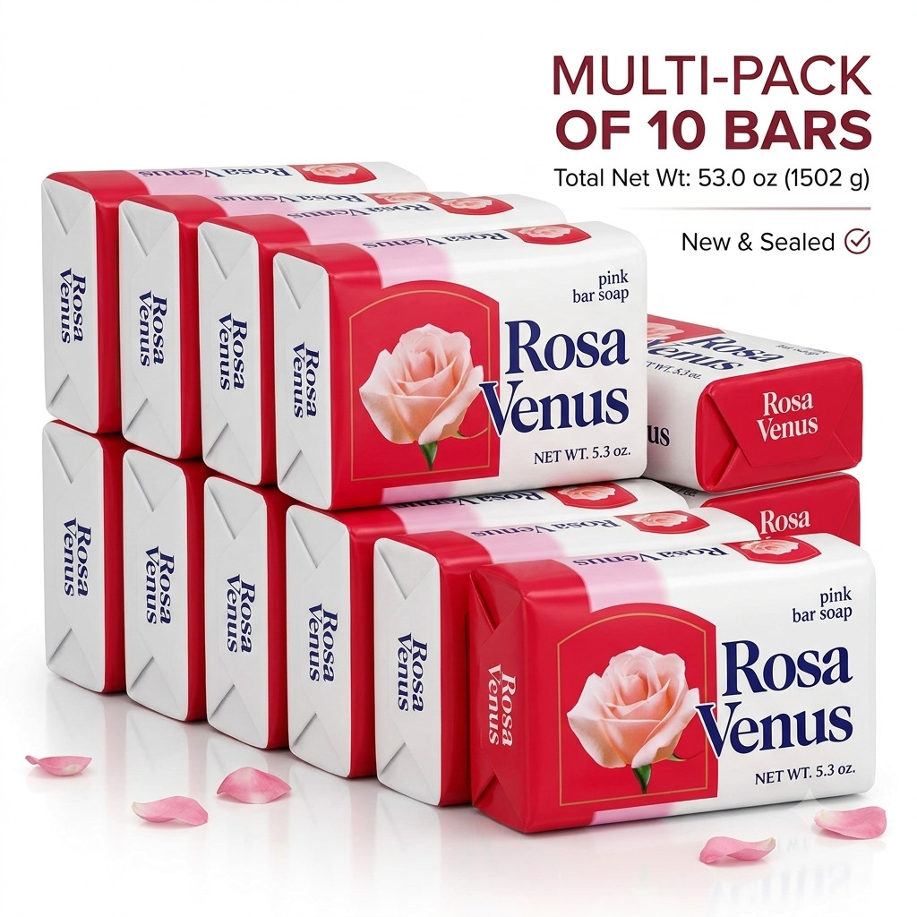 Lot of 10 Rosa Venus Pink Bar Soap (5.3 oz each bar). Free Shipping!