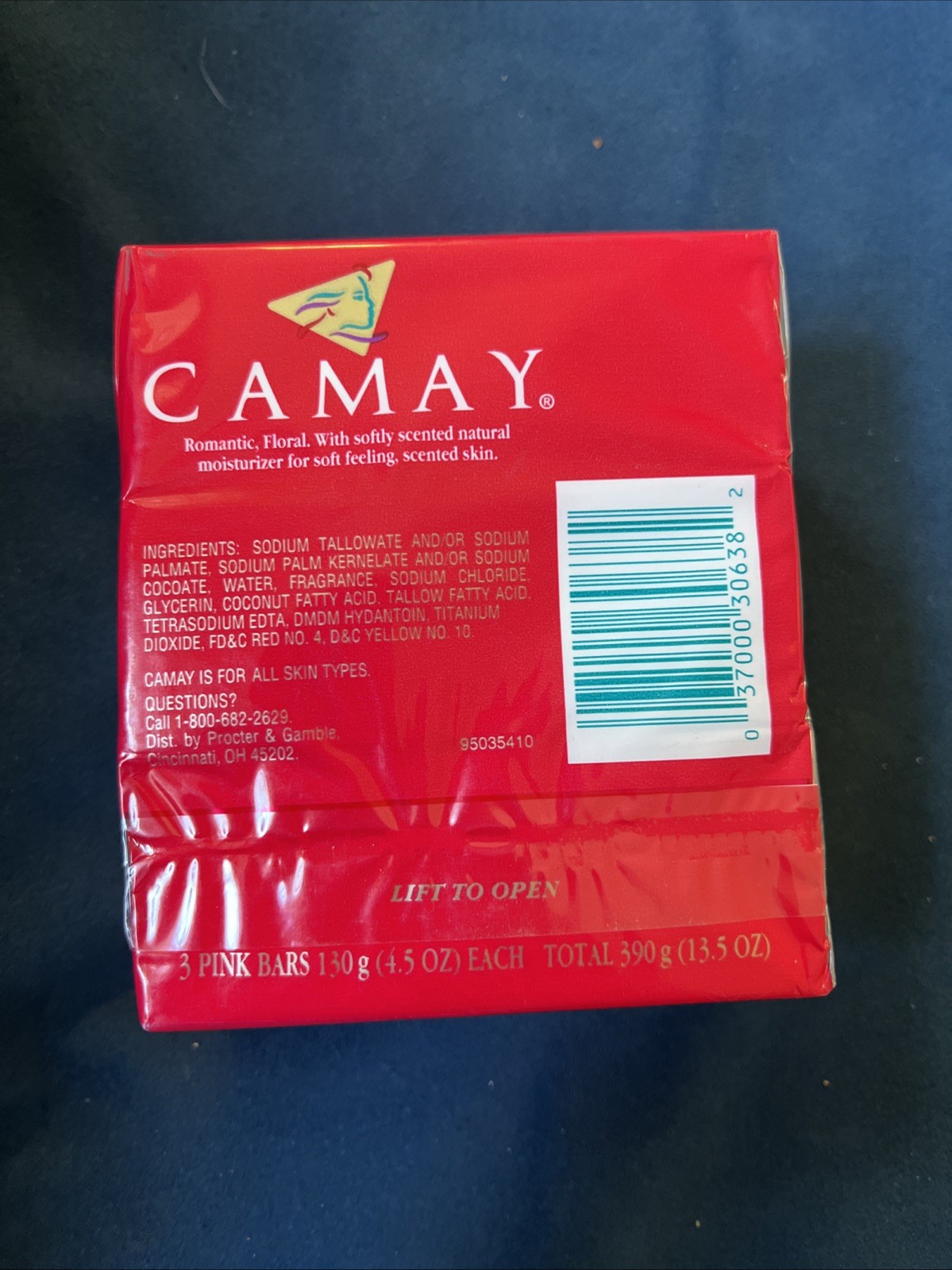 Camay Classic Pink Soap Softly Scented Beauty Bar 3-Pack Bath Bars 4.5 oz 1999