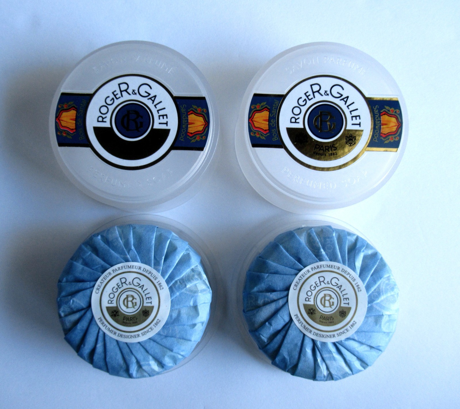 Roger & Gallet Sandalwood Soaps w/ Case – Two bars 3.5 oz. 100g Paris France
