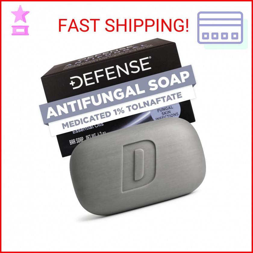 Defense Antifungal Bar Soap | Jock Itch, Ringworm, Athlete’s Foot, Skin Fungus |