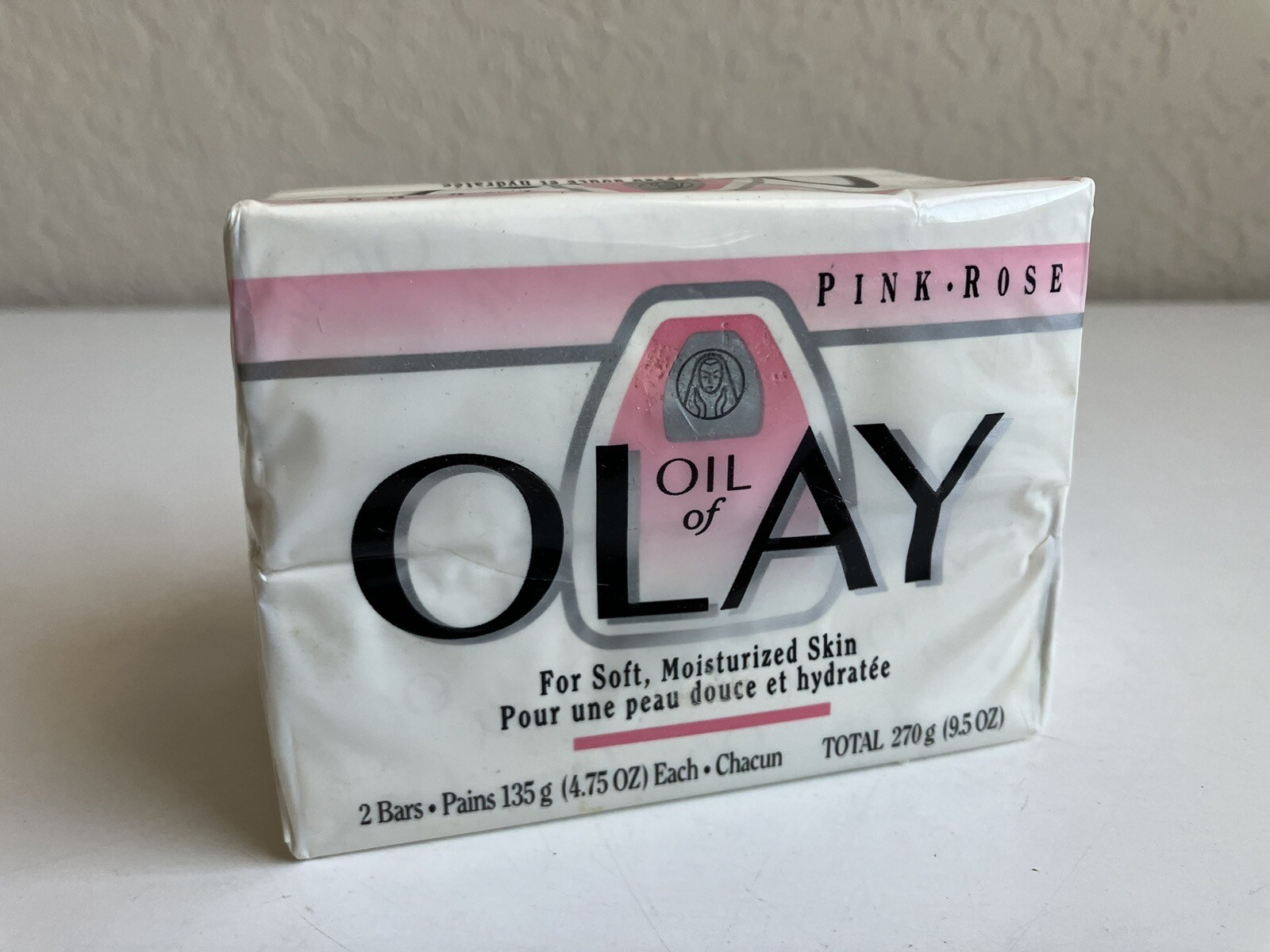 Oil Of Olay Bath Bar Soap 2 Pk Vintage PINK ROSE Moisturizer 9.5 Oz SEALED NOS