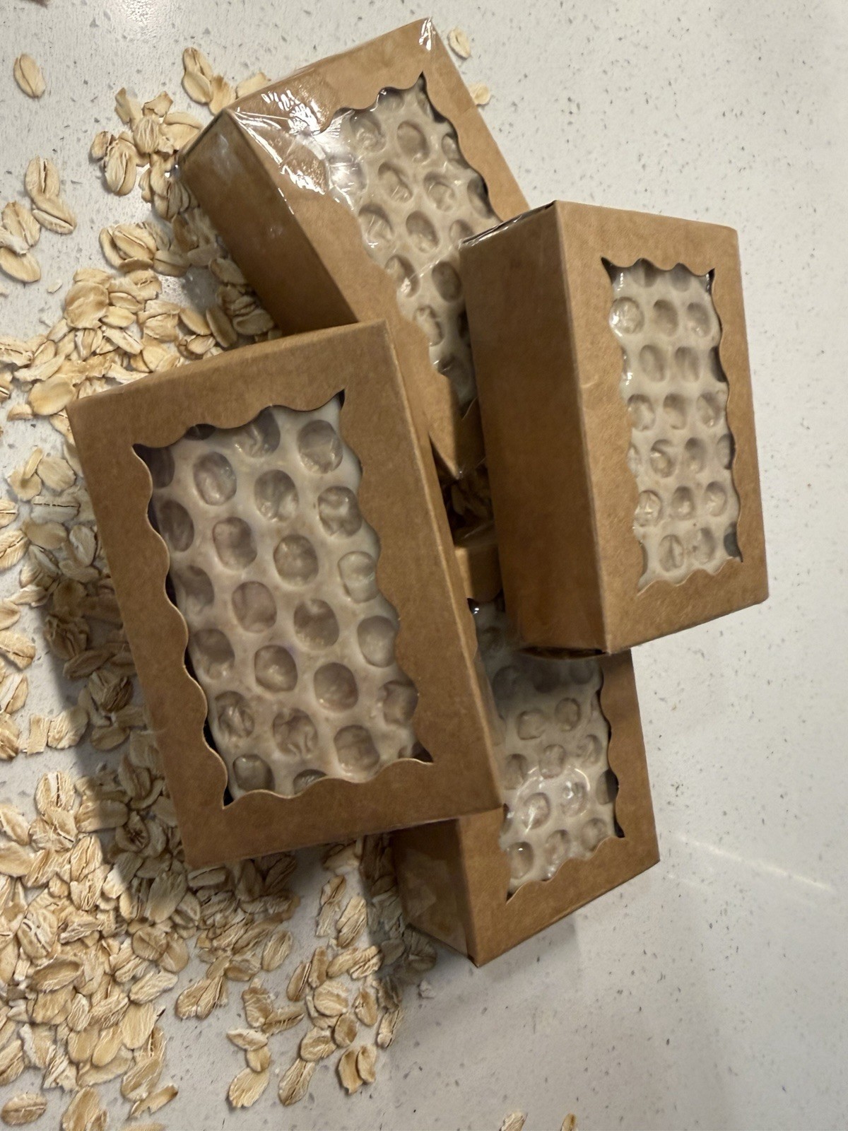 4 Pack- Goat Milk Soap Honey & Oat Bars 4.2 Oz Warm Vanilla Handmade Soap