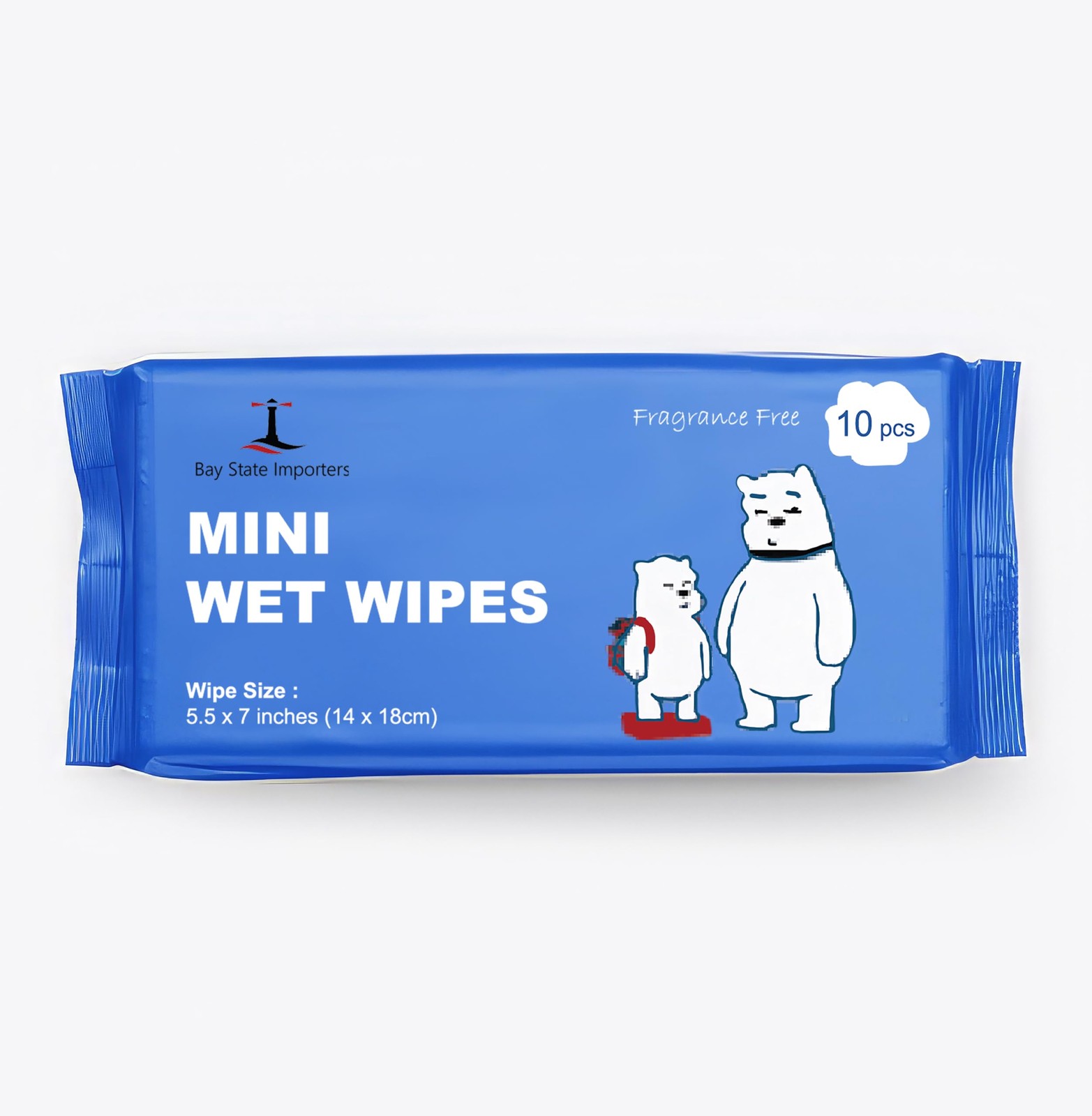Compact Travel Flushable Wipes, 8 Pack, (80 Total Unscented Wet Wipes)