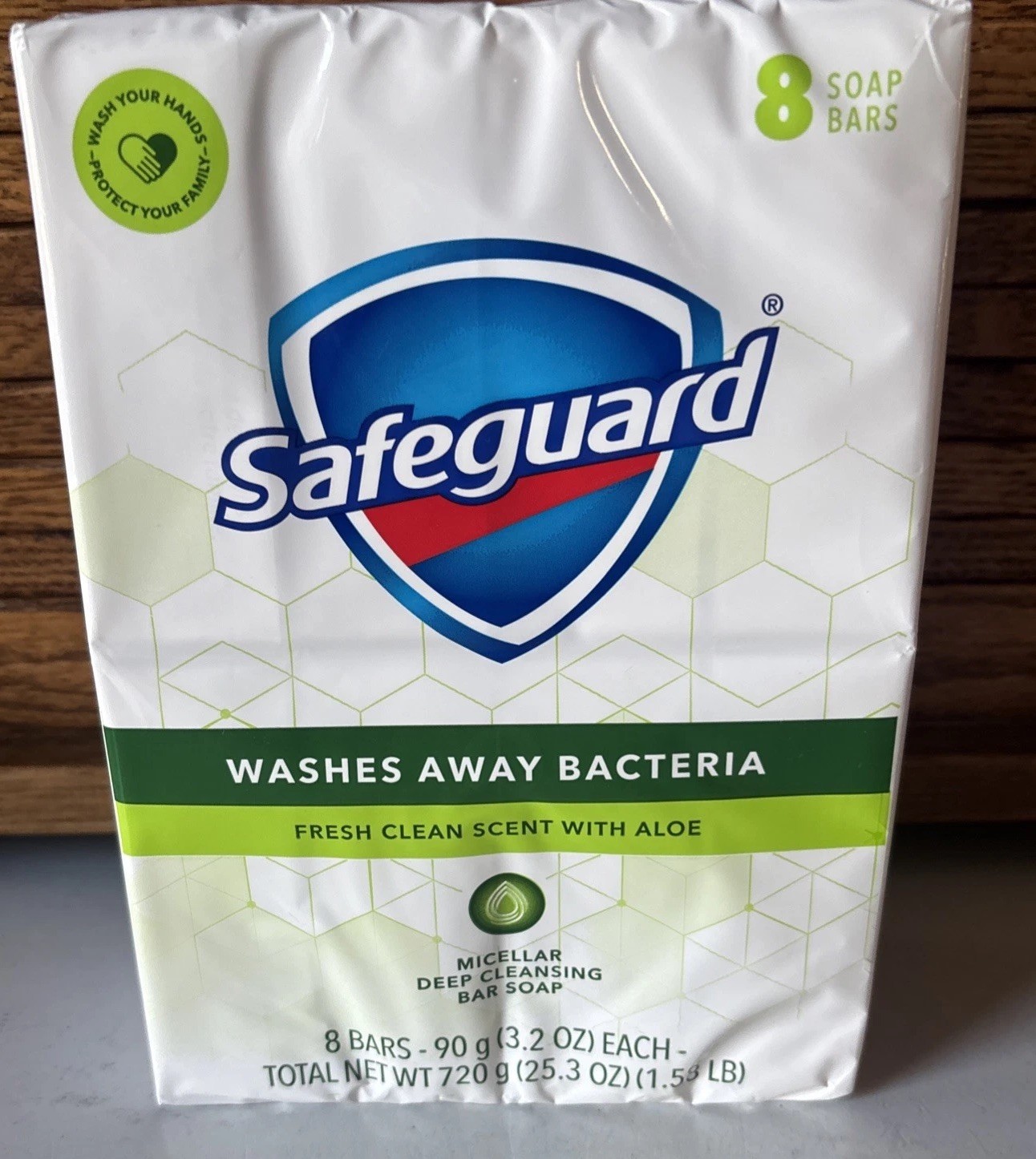 Safe-Guard Micellar Deep Cleansing Bath Bar Soap 99% Bacteria-Free 8 Bars