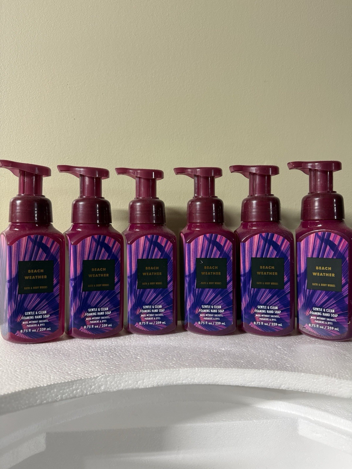 6 New BEACH WEATHER BATH & BODY WORKS GENTLE FOAMING HAND SOAP