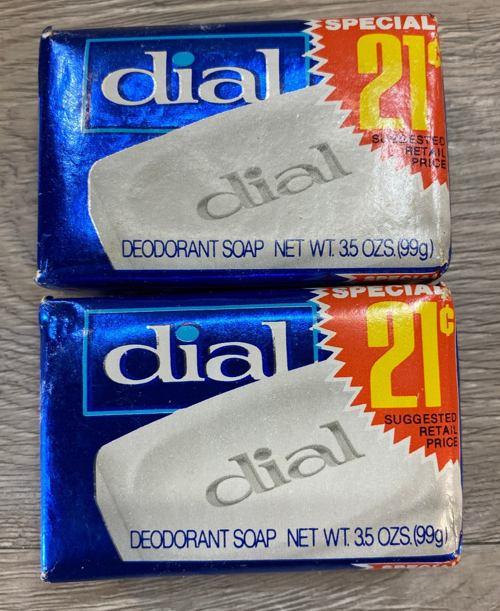 Vintage White Dial Deodorant 21c special Bar Soap 3.5oz Lot of 2