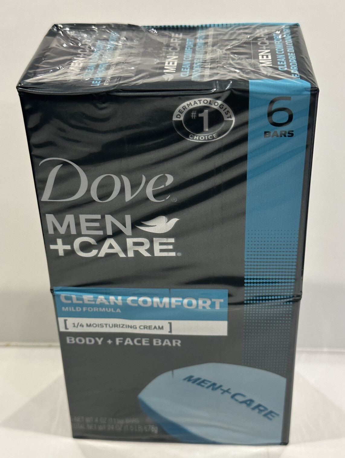 Dove Men Care Elements Body+Face Bar 6 x 4.0oz Moisturizing Cream NIB-6 Pcs.