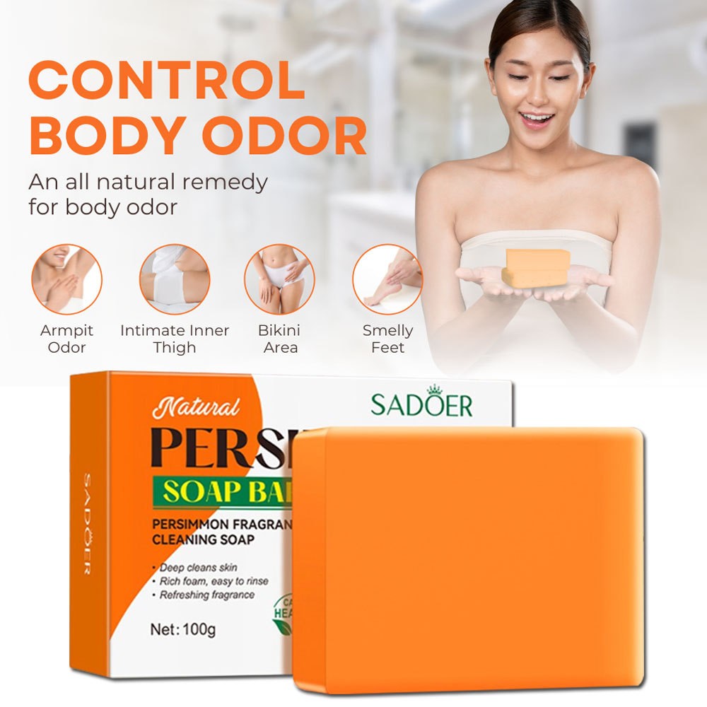 20x Persimmon Soap Bar for Old People Smell, Natural Body Odor Control Bar Soap