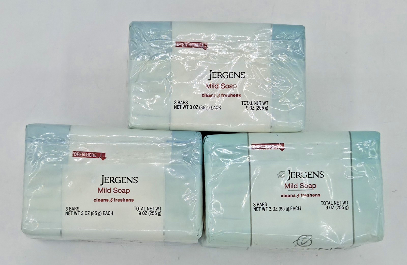 Jergens Mild Soap Bars – Lot of 9 Bars 3 oz each NEW w/ Tallowate⚡FREE SHIP⚡