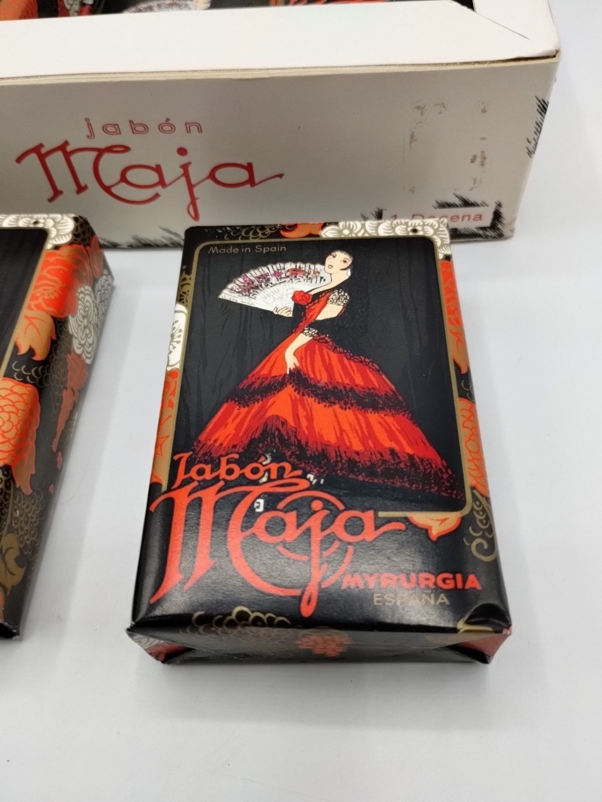 Vtg Soap Maja Jabon-Savon Soap 12 -3 1/6 Oz Bars Myrurgia Spain New Original Box