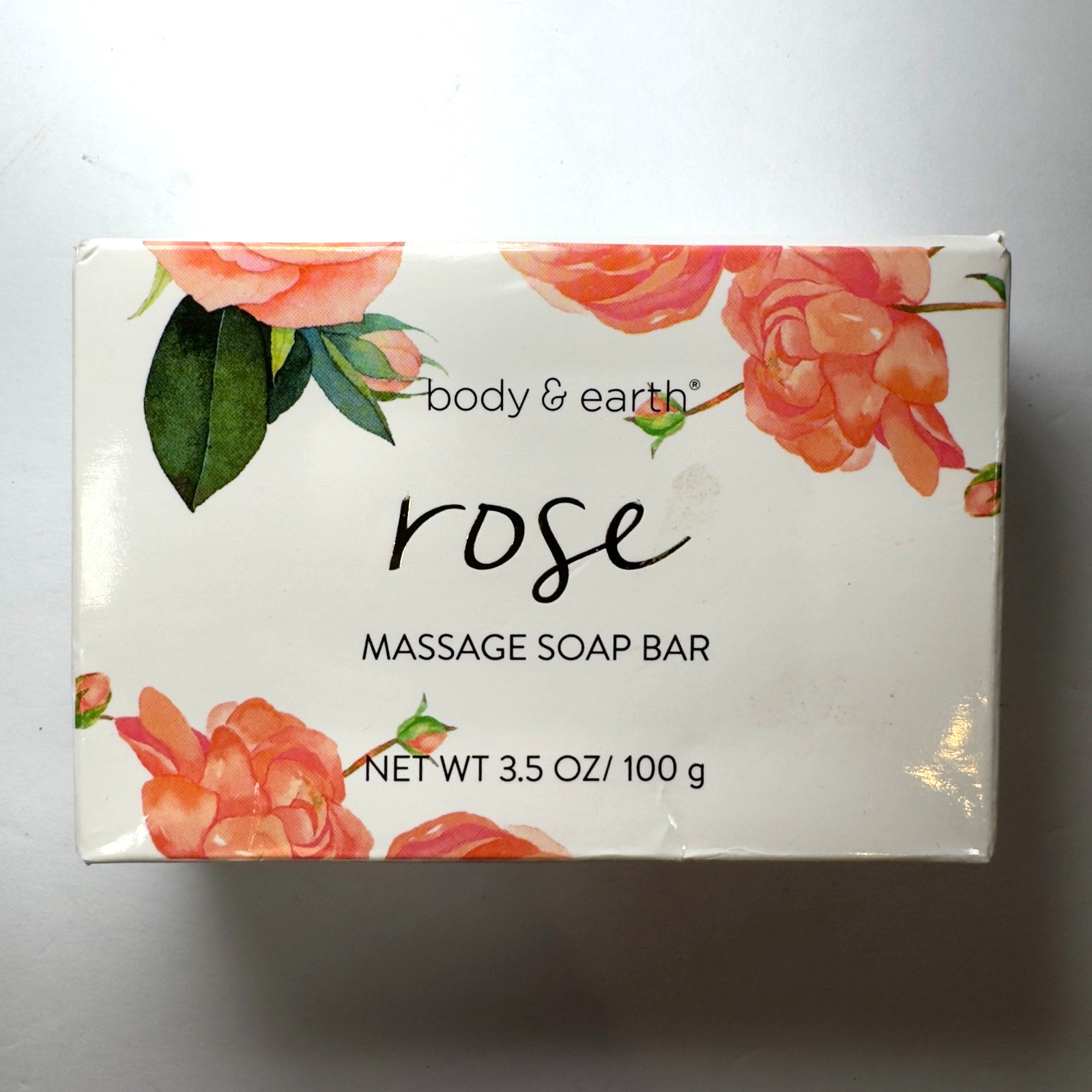 Body & Earth Rose Massage Soap Bar 3.5 oz./100 g NIB w/ Box Sensual Soap NEW