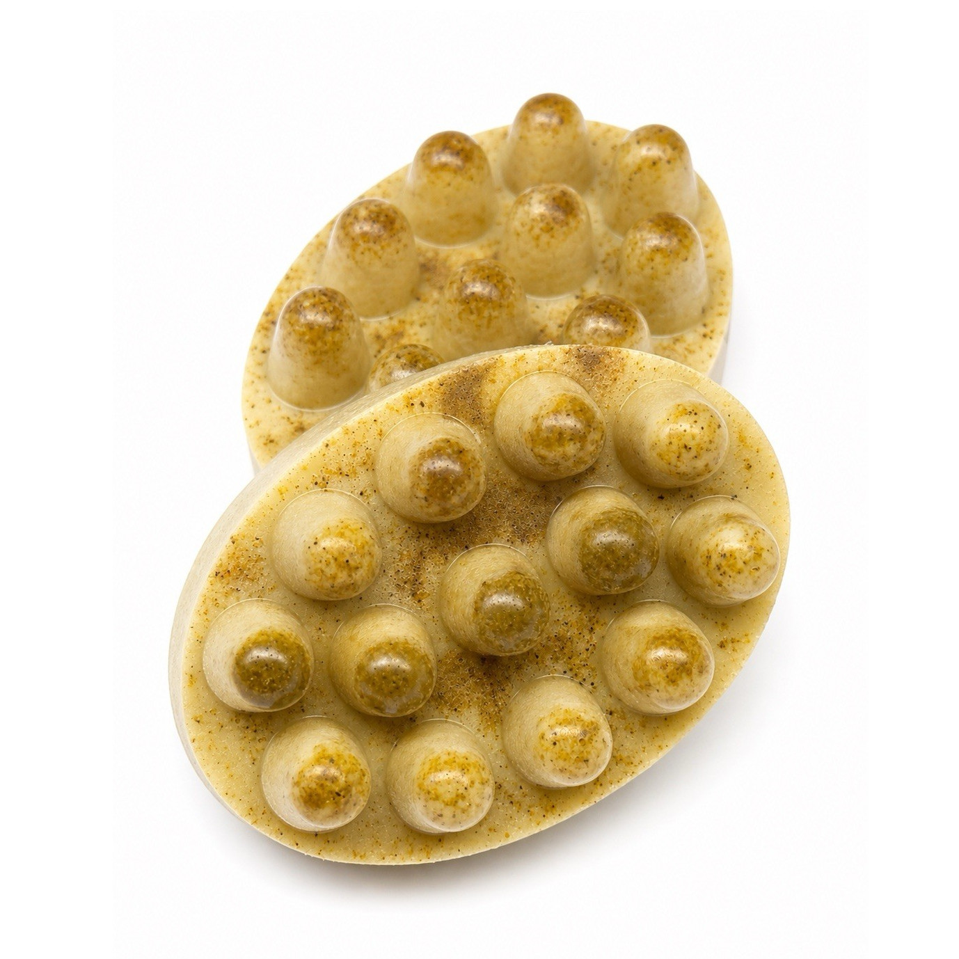 Oval Exfoliating Bar Soap with Nubs, Beige/Brown, Unisex, Regular Size, Body