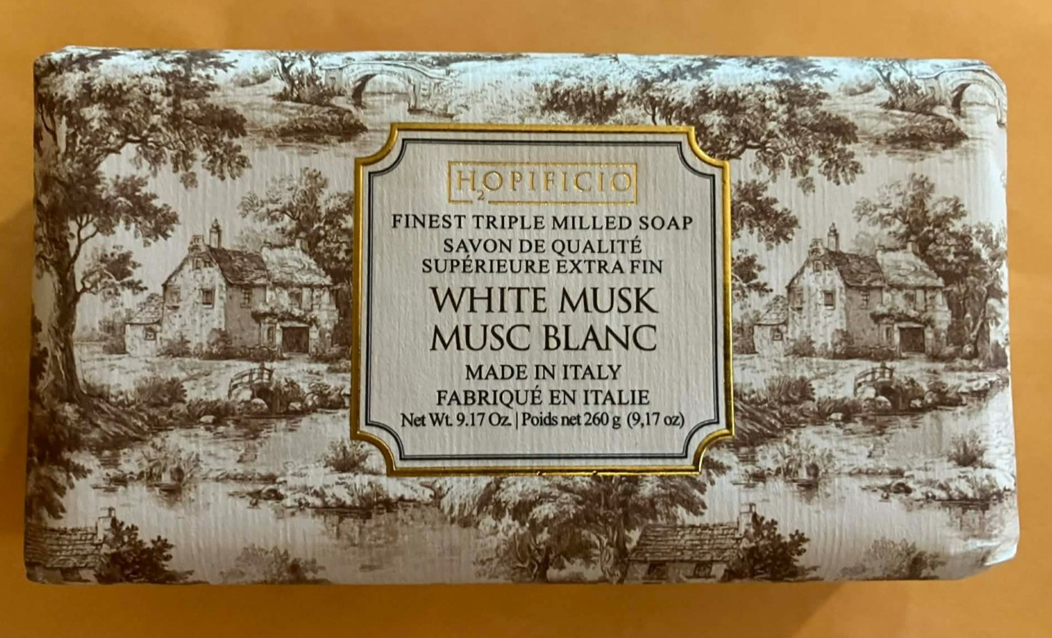 WHITE MUSK Italian triple-milled finest soap Hopificio Firenze 9.17 oz. NEW