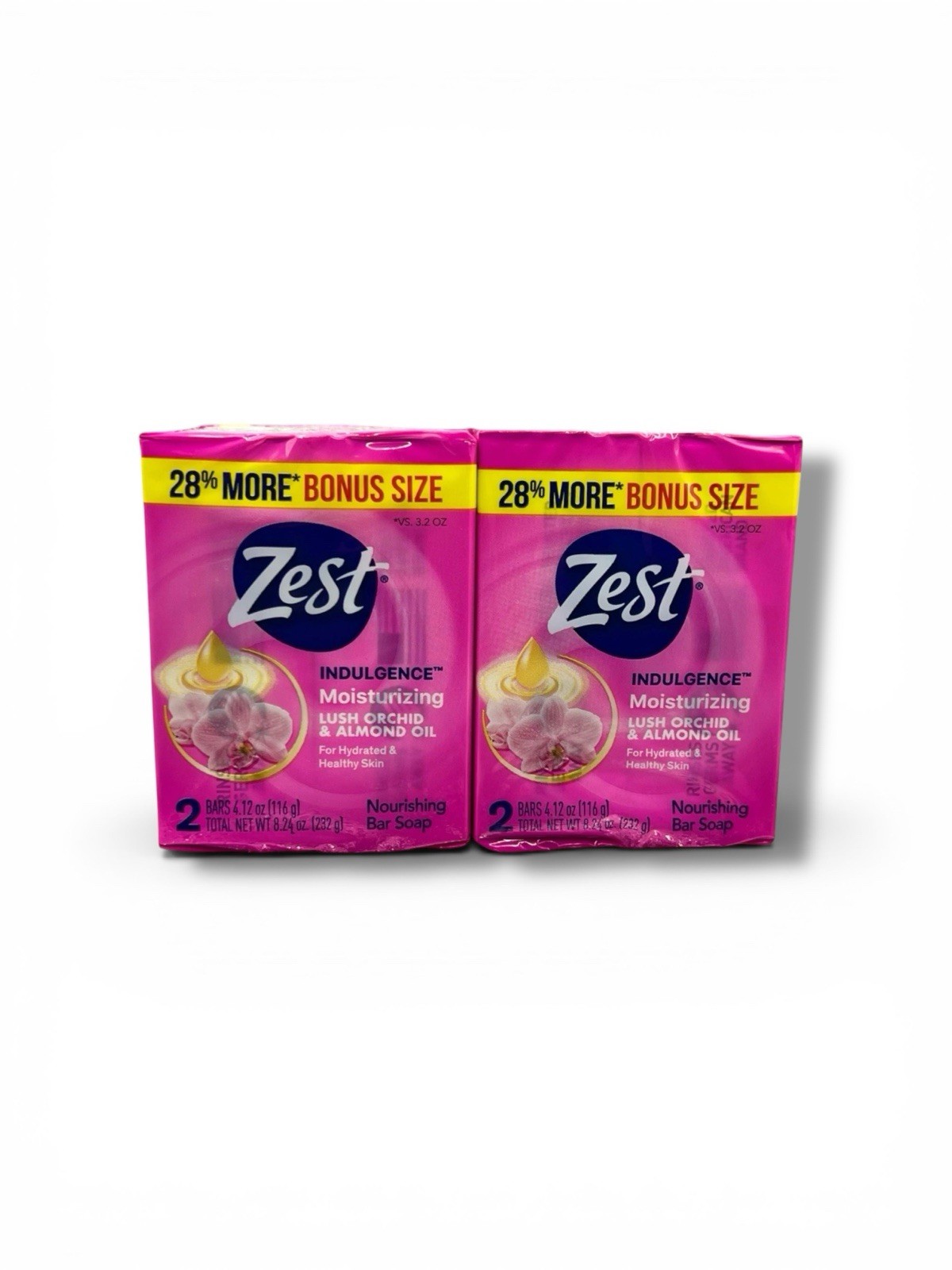 2 x Zest Indulgence Moisturizing LUSH ORCHID & ALMOND OIL Bar Soap 4 Total Bars