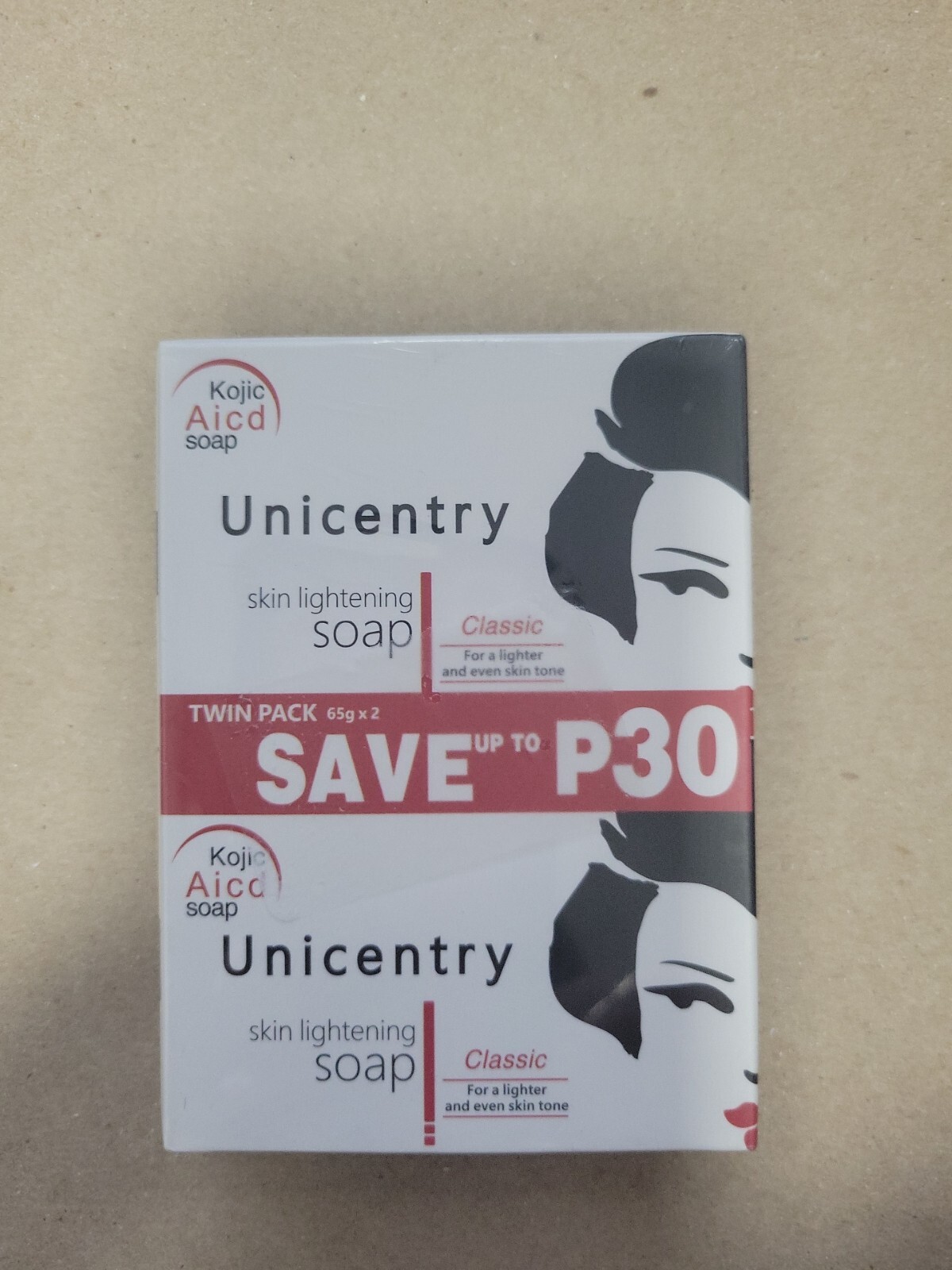 KOJIC ACID SKIN LIGHTENING SOAP Unicentry 2 Pack (65G x 2 PCS)