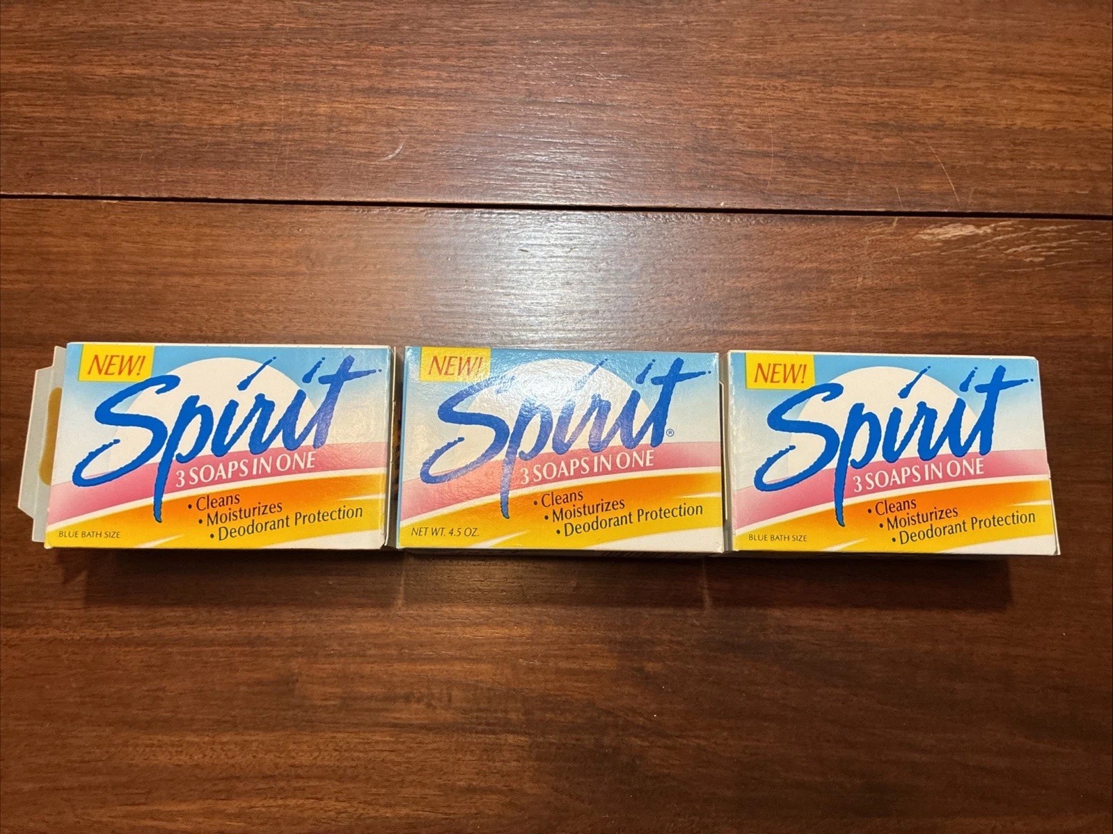 Lot Of 3 Vintage SPIRIT Bar Soap Blue Bath Size 4.5 Oz