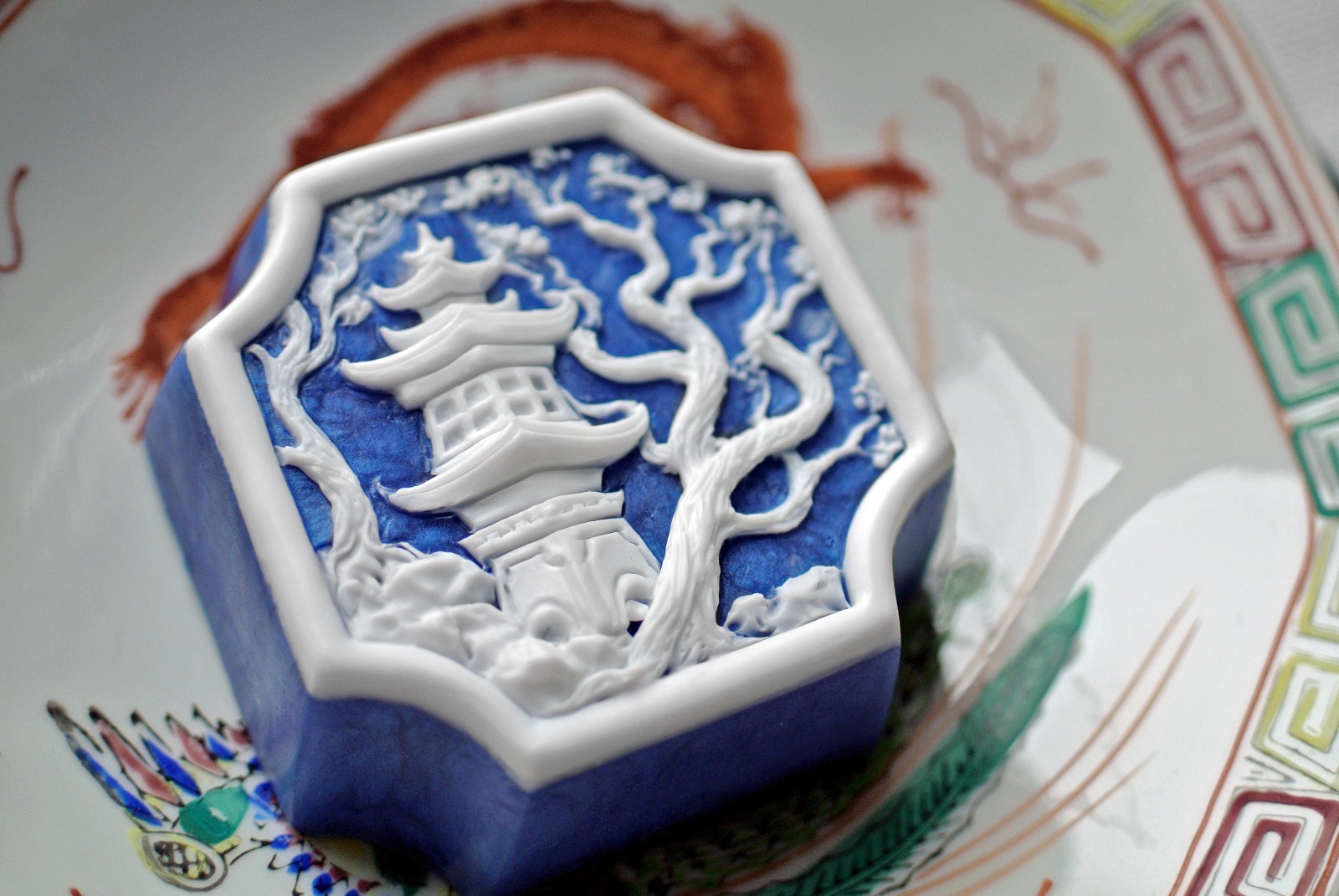 Oriental Pagoda Temple with Plum Tree Soap – Handmade Soap in Lapis Color