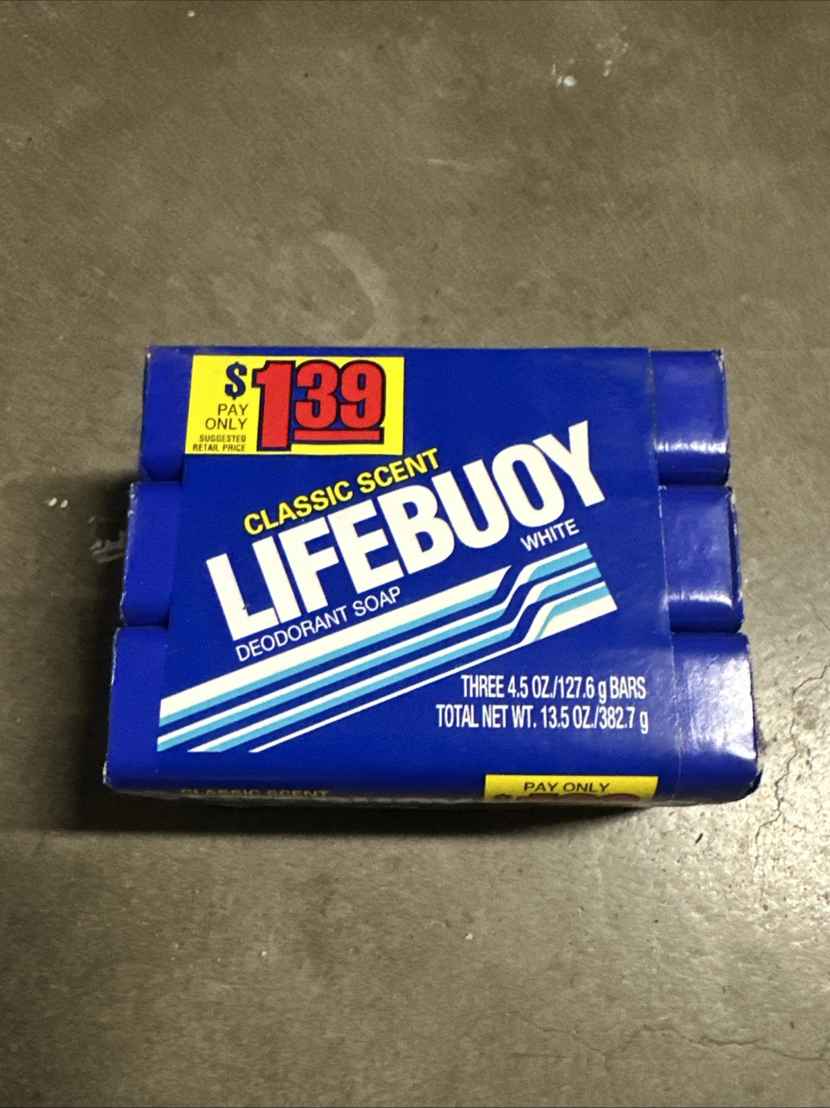 Vintage 1980s Lifebuoy Classic Scent White Deodorant 3 Pack Soap Bar 4.5 oz NOS