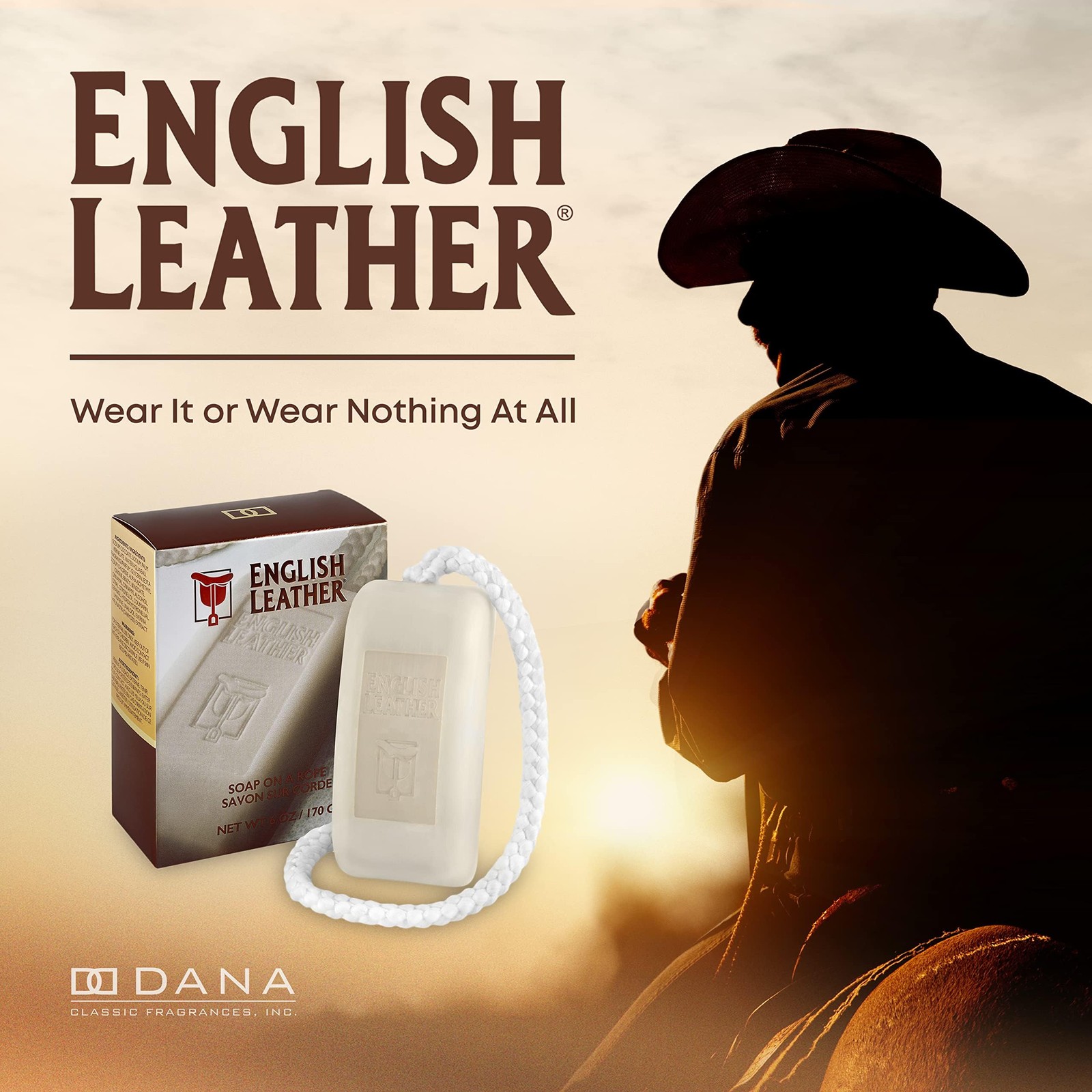 Dana English Leather Fragrance Soap On A Rope for 6 Ounce (Pack of 1), Brown