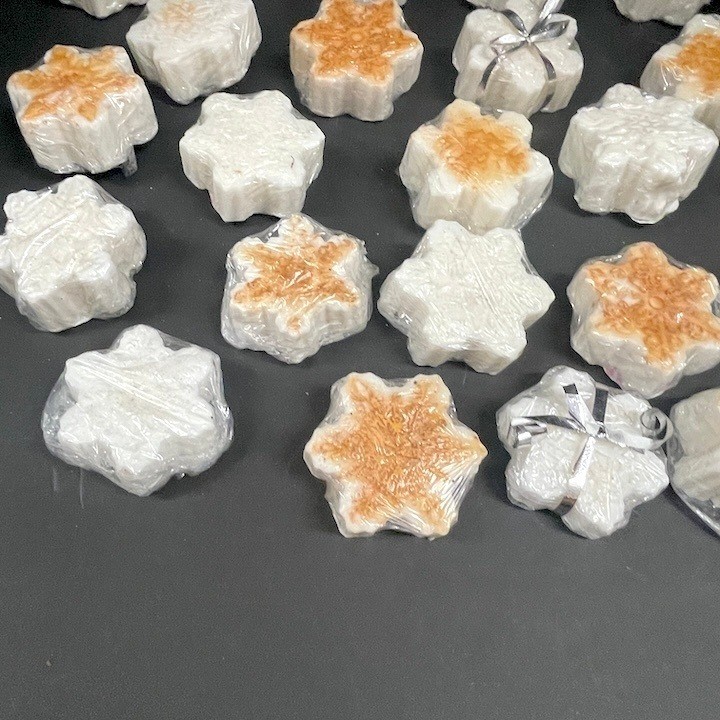 25 Individually Wrapped Handcrafted Snowflake Shea Butter Soaps
