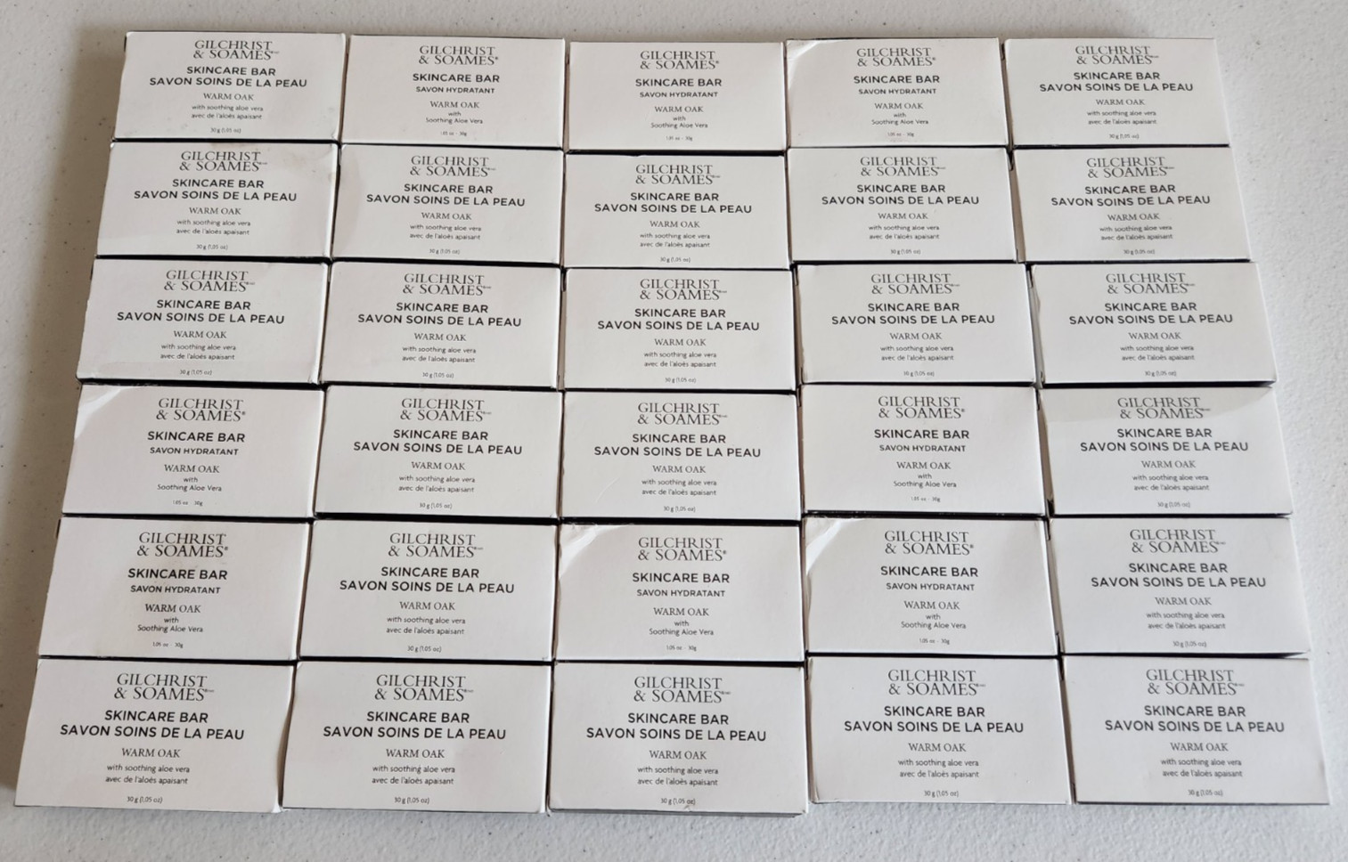 30X TRAVEL Size! Gilchrist & Soames Warm Oak Aloe Vera Skincare Bar 1.05oz each