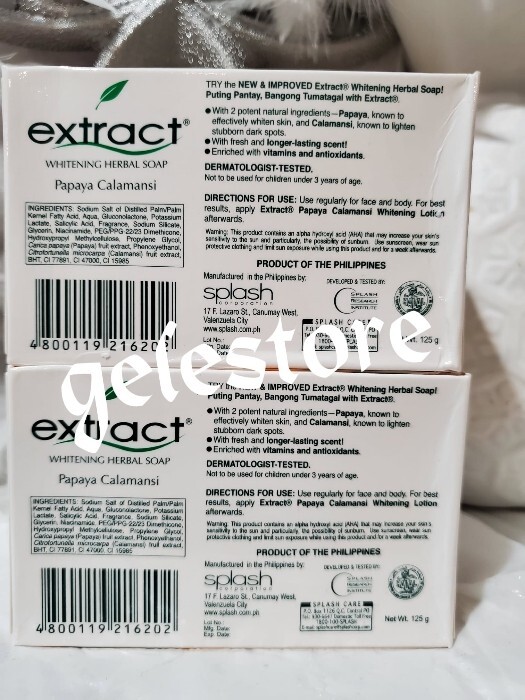 Extract lotion x 1 & soap with papaya x1 from Phillipines. For sensitive skin.