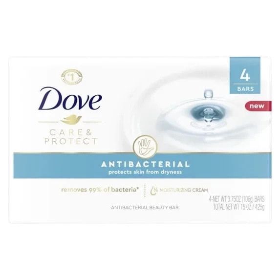 Dove Antibacterial Care Beauty Bar Soap, Moisturizing Cleanser , 3.75 oz
