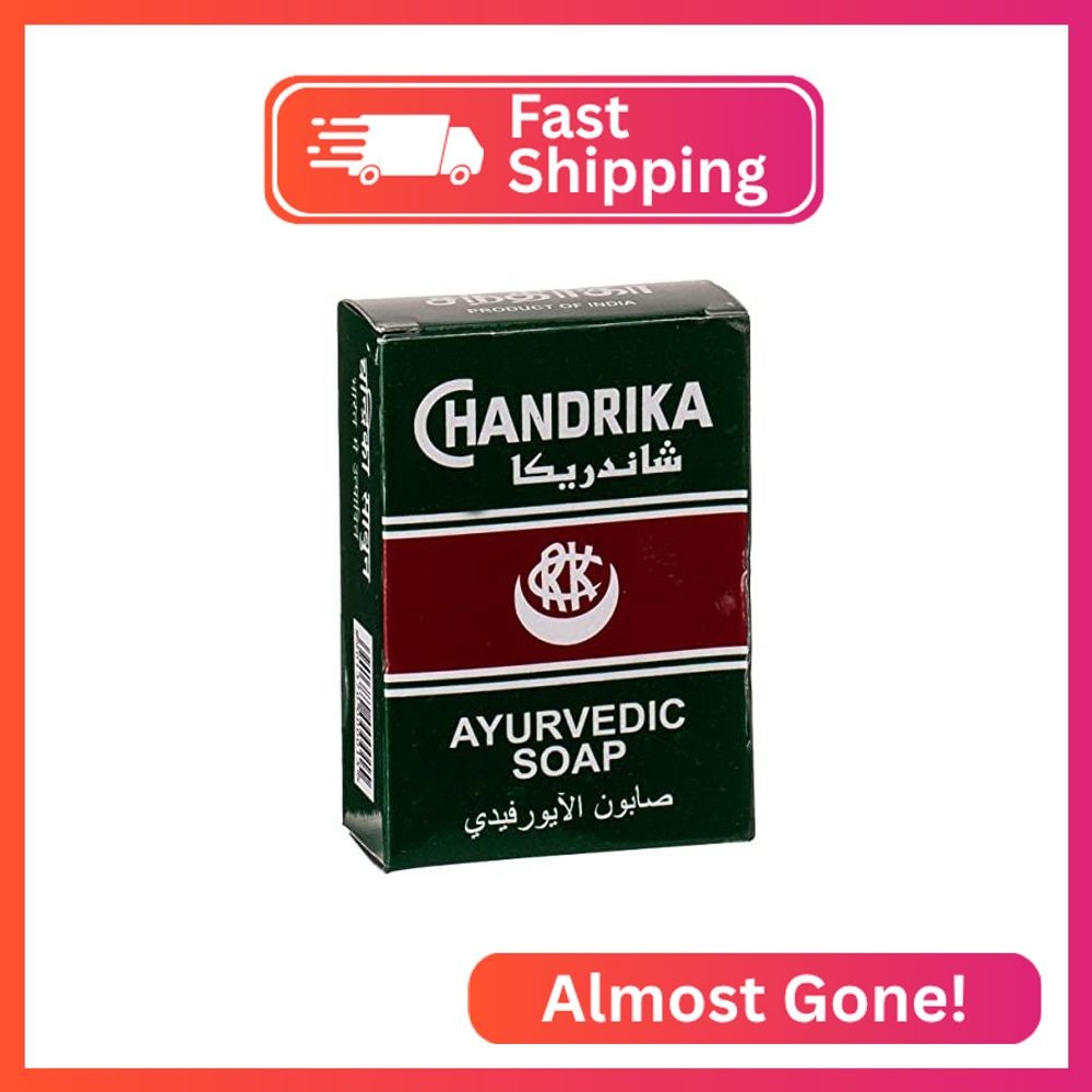 Chandrika Ayurvedic Soap | Organic Bar with Vegetable Oil | 100% Natural Bar for