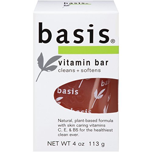 4 Pack Basis Vitamin Bar Soap Cleans Softens 4Oz Each