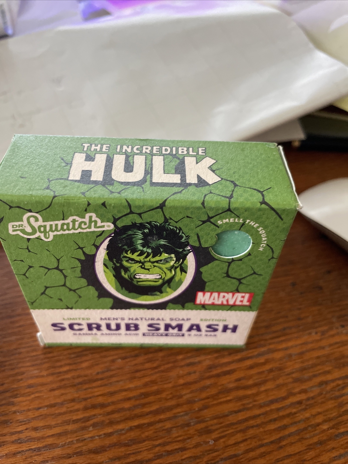 Lot of 2 Dr. Squatch Limited Edition Scrub Smash Natural Soap Bar MARVEL Hulk